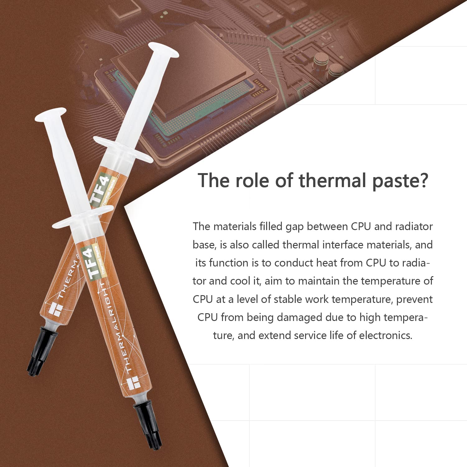 Thermalright Tf4 4G Thermal Compound Paste For Coolers, Heat Sink Paste High Durability 9.5W/M.K 4 Grams, Graphic Card Cpu Therm