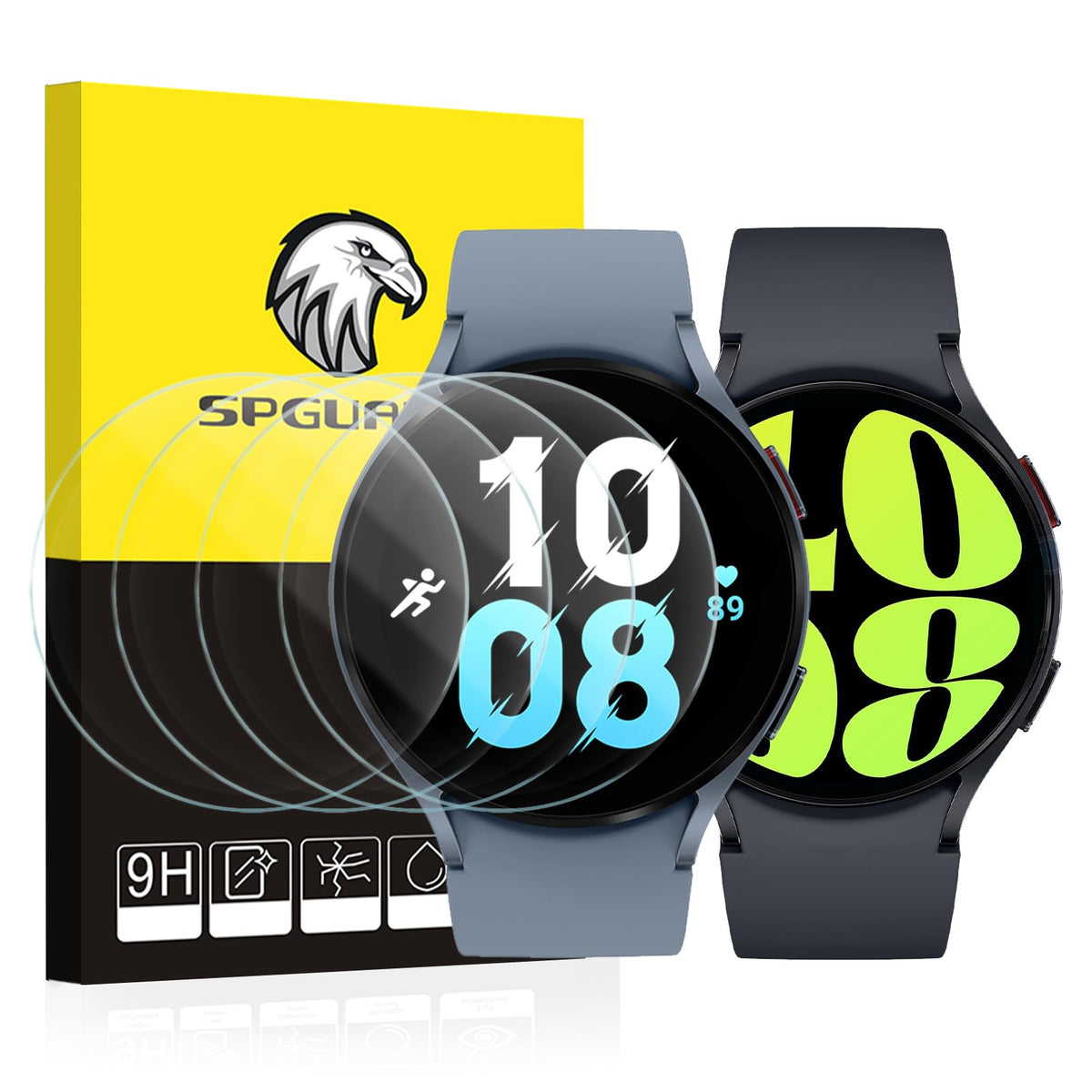 Spguard [4 Pack] Galaxy Watch 6 44Mm Screen Protector & Watch 5 44Mm/ Watch 4 44Mm Protector,Tempered Glass Accessories For Sams