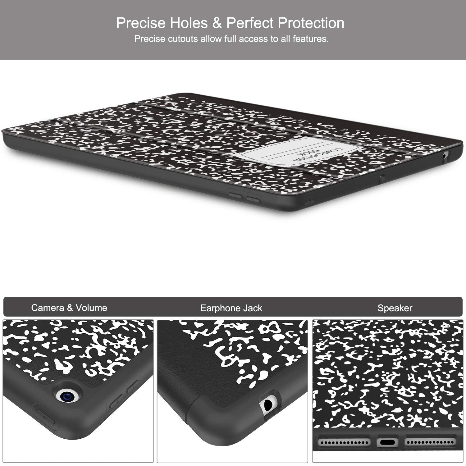 Soke Case For Ipad 9Th Generation 2021/8Th Gen 2020/7Th Gen 2019 With Pencil Holder   Premium Shockproof Case With Soft Tpu Back Cover & Auto Sleep/Wake For Ipad 10.2 Inch, Book Black