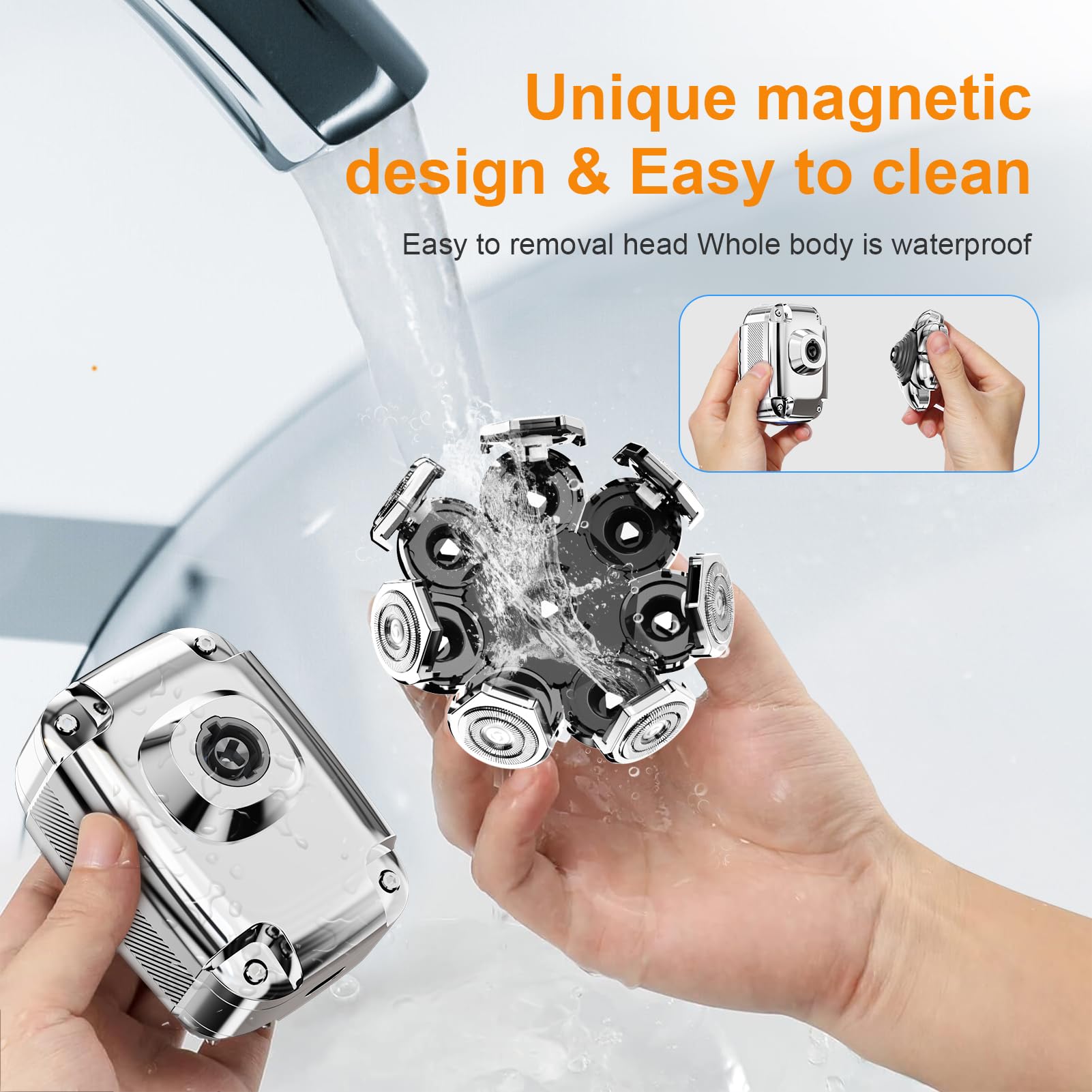 Head Shaver For Bald Men,2024 Upgrade 8 In 1 Mens Electric Shaver Bald Head Shaver For Men,Electric Razor For Bald Men Ipx7 Wate