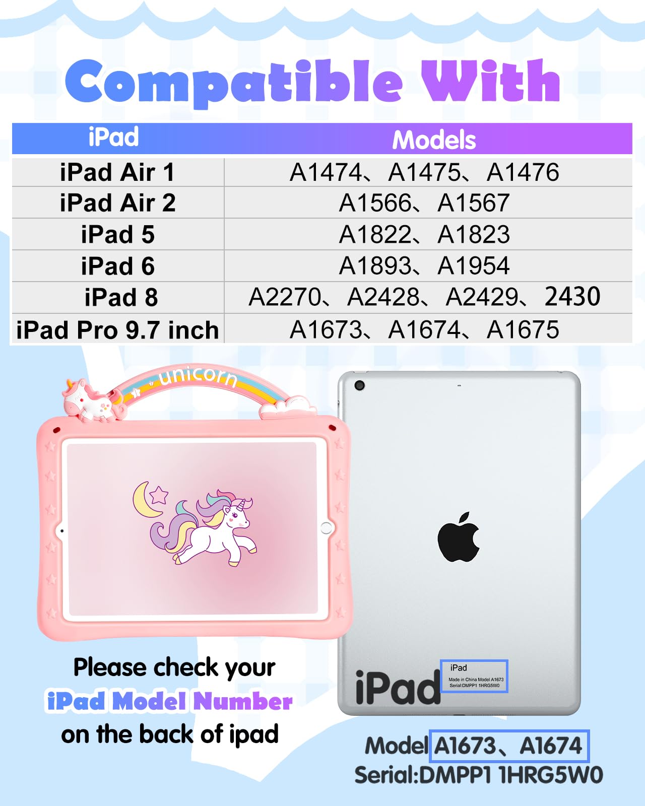 Wazzasoft For Ipad 6Th/5Th Generation Case 2018/2017, For Ipad Air 1St/2Nd Case Gen, For Ipad Pro 9.7 Case 2016   Girls Girly Cu