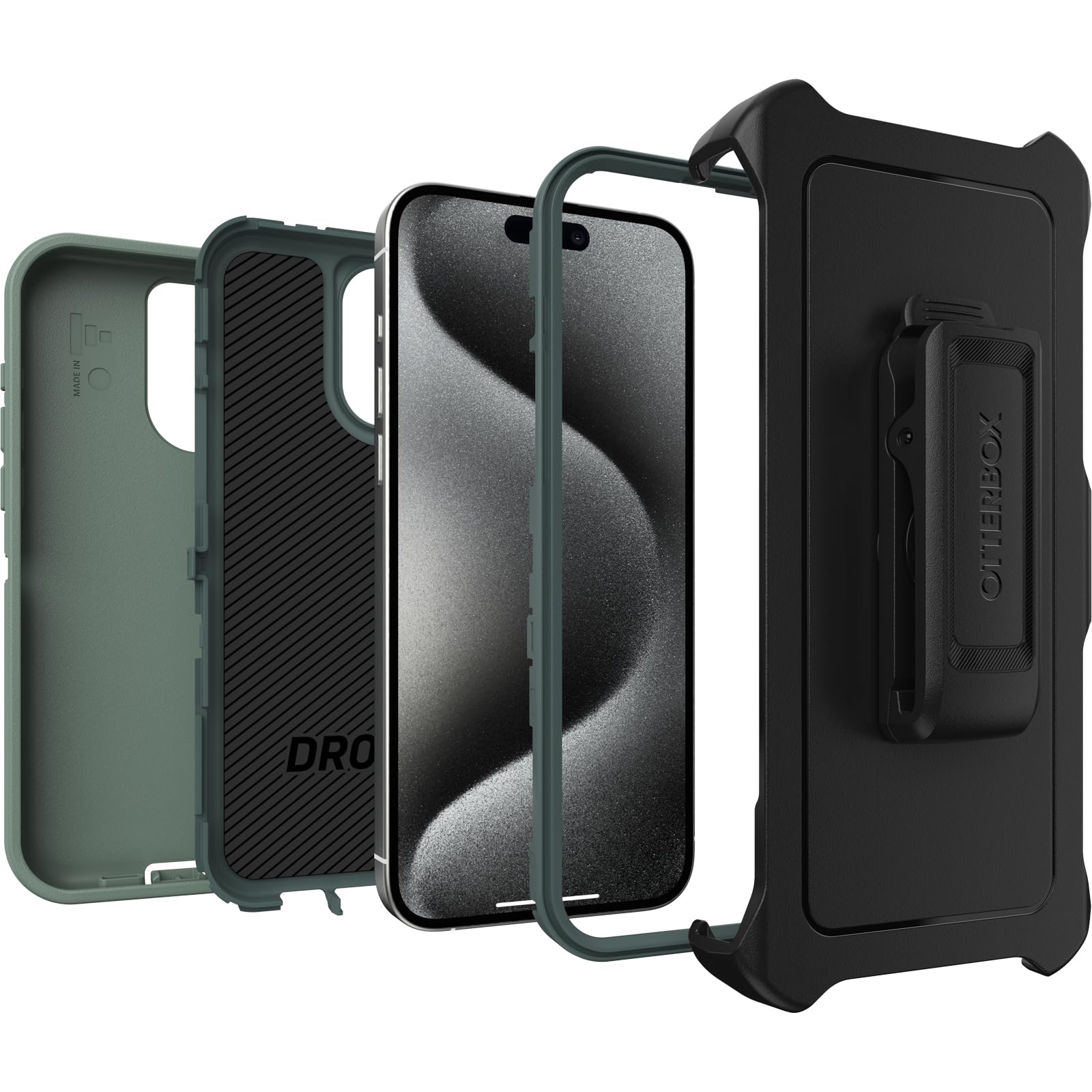Otterbox Iphone 15 Pro Max (Only) Defender Series Case   Forest Ranger (Green), Screenless, Rugged & Durable, With Port Protecti