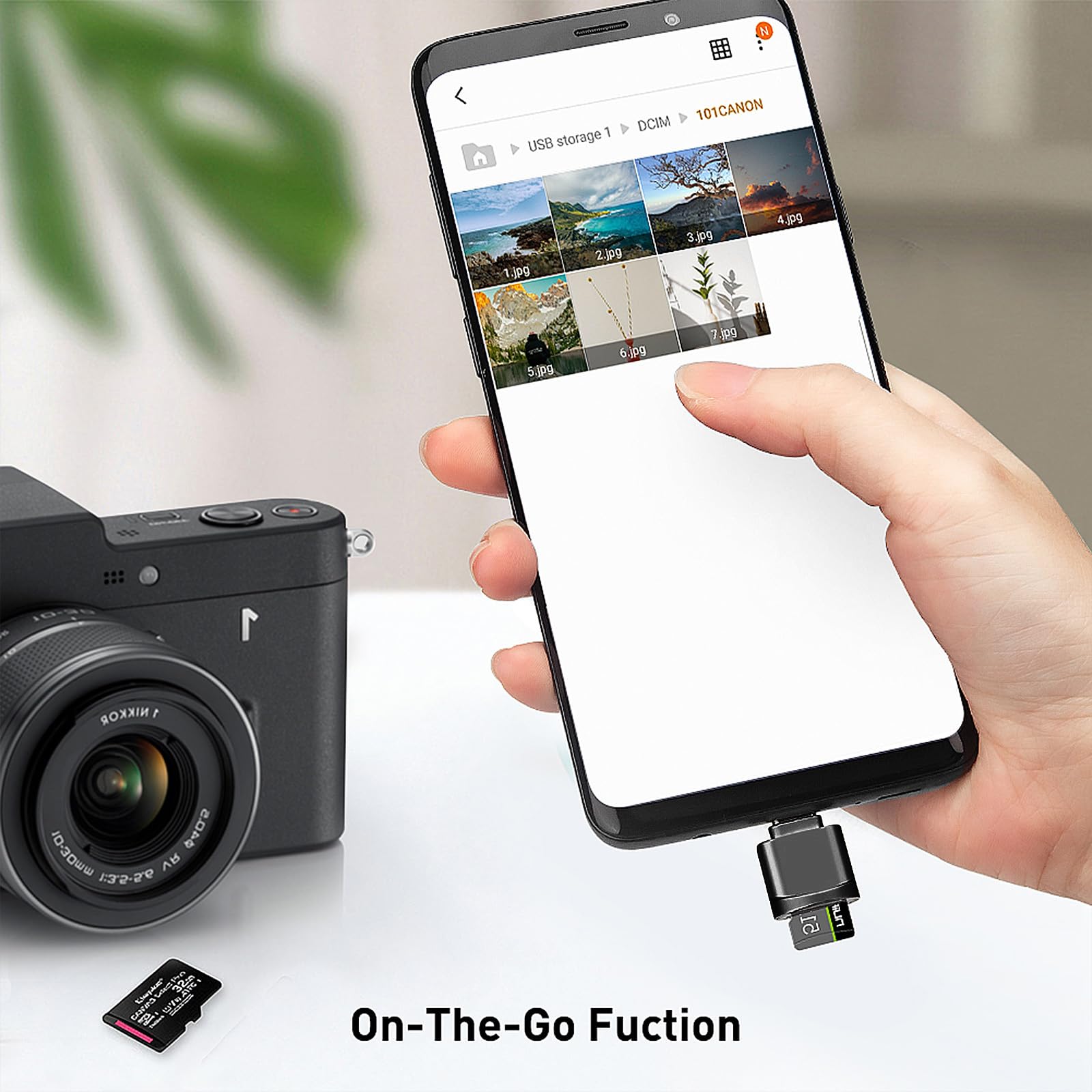 Leizhan Type C Micro Sd/Tf Card Reader With Keychain, Usb C To Micro Sd Sdhc Sdxc Otg Memory Reader, Type C Card Reader Adapter Compatible For Macbook Windows Lixus Samsung Galaxy   Black