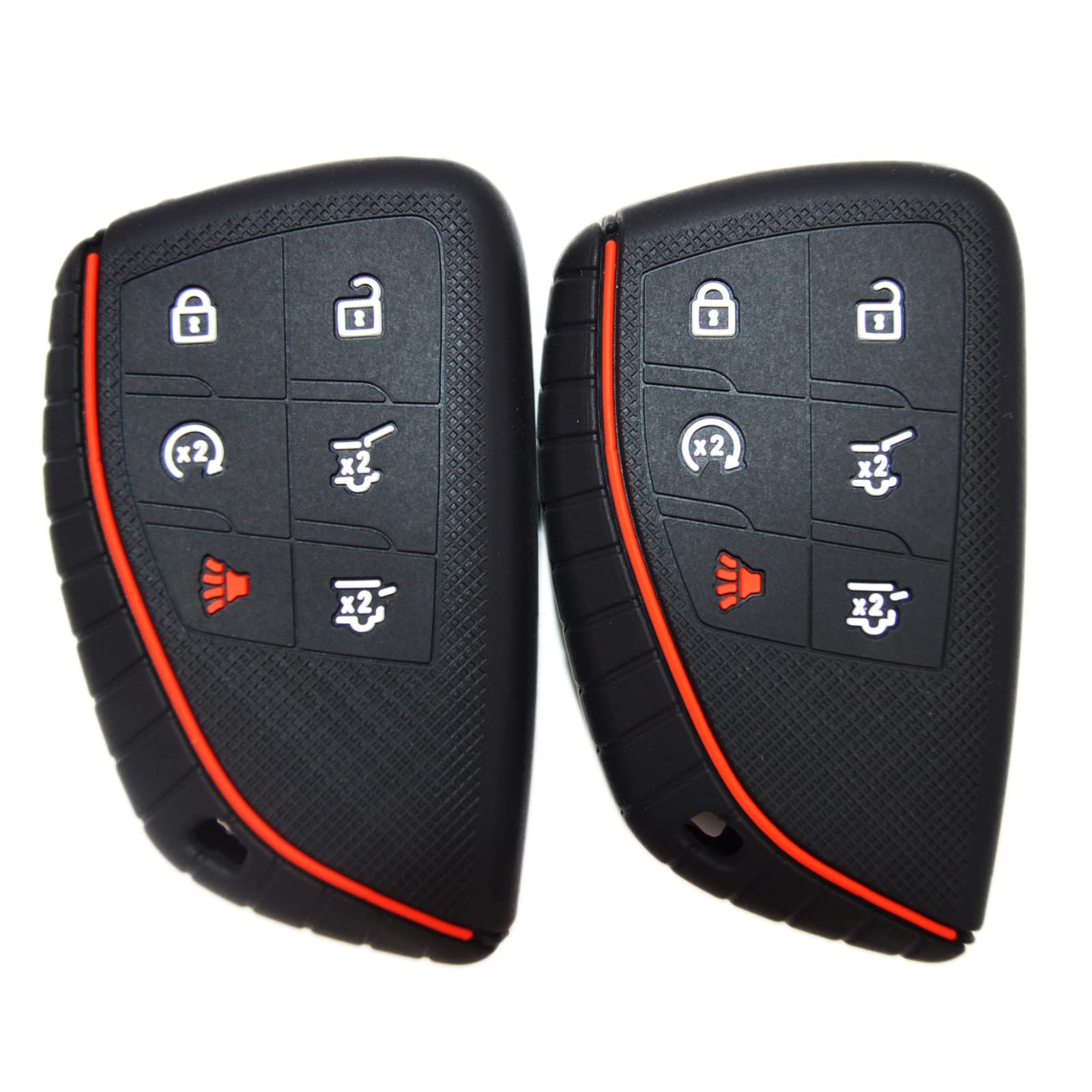 Silicone 6 Buttons Key Fob Cover For 2021 2022 2023 Chevrolet Suburban Tahoe Gmc Sierra Yukon 13541565 13537962 13541567 1353796