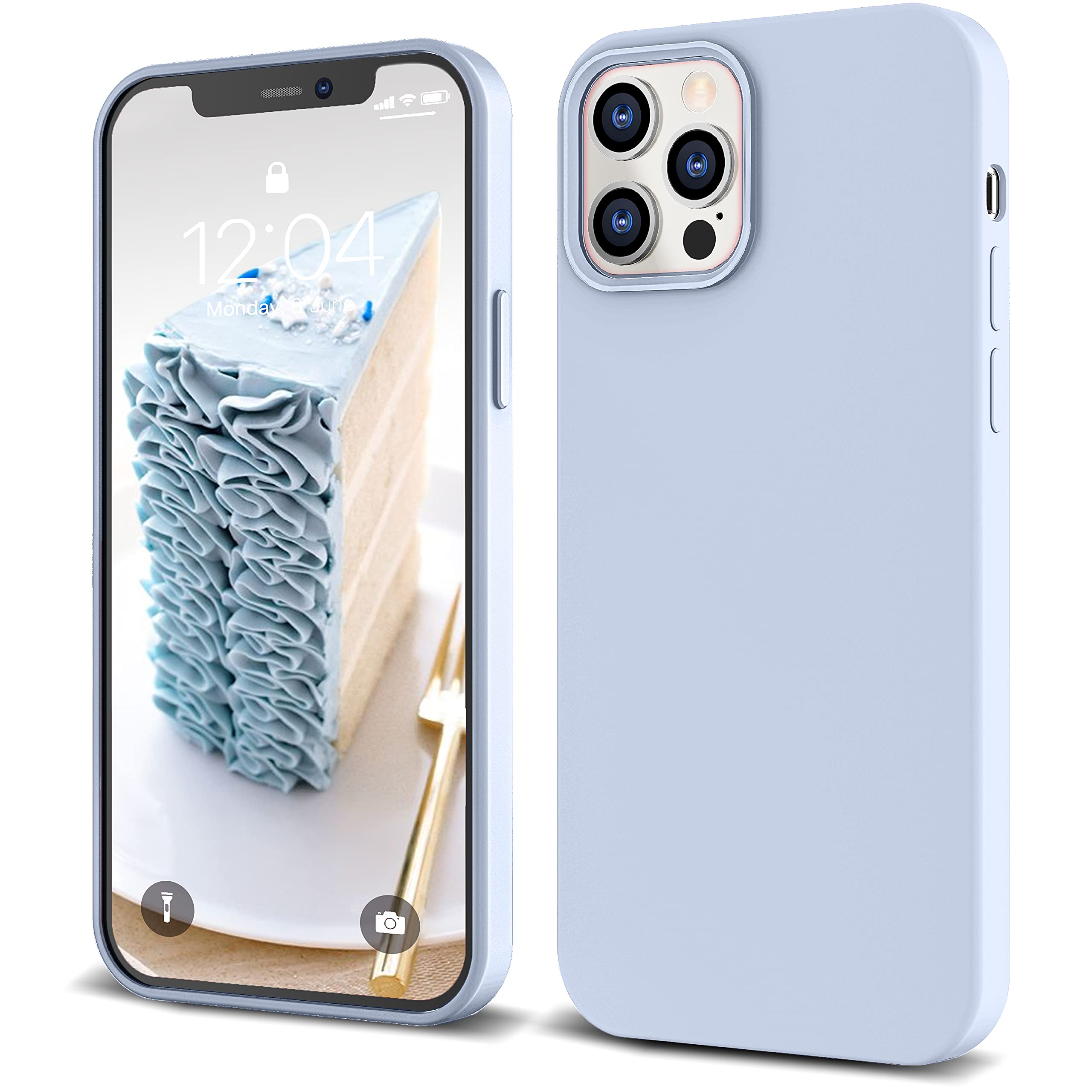 Icesword Iphone 12 Mini Case Clove Purple, Thin Liquid Silicone Case, Matte Pure Color, Soft Silk Microfiber Cloth, Gel Rubber F