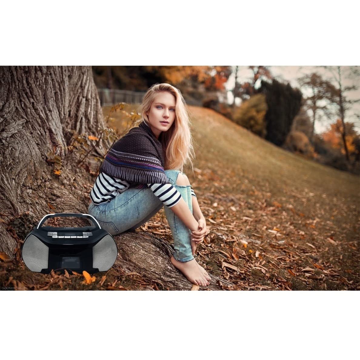 Naxa Electronics Npb 268 Portable Cd/Cassette Boombox (Silver/Black)