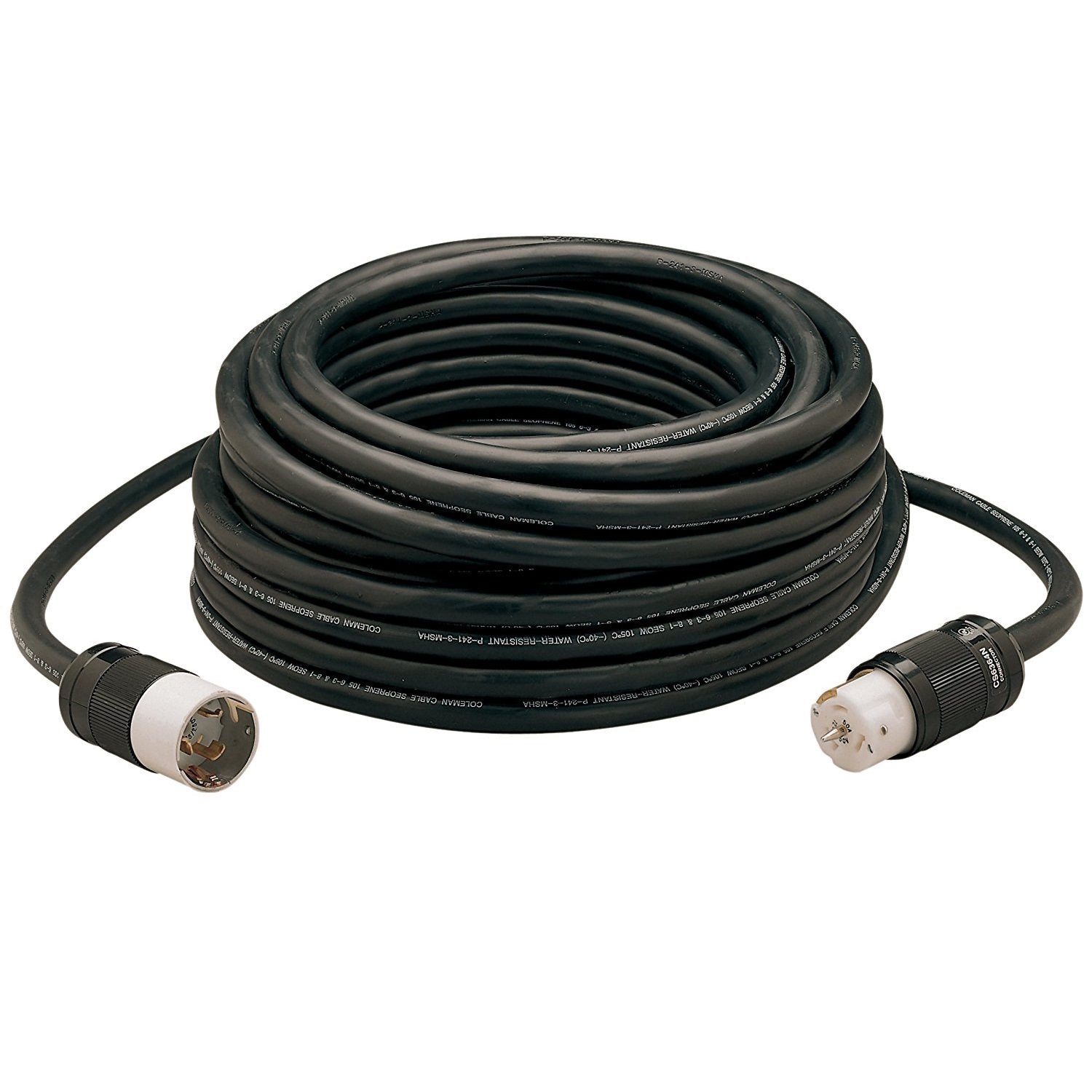 Southwire Extra Duty Outdoor Extension Cord, 100Ft, 8 Gauge, 50 Amp, Twist To Lock, Generator Cord, Seow, Black, 19190008