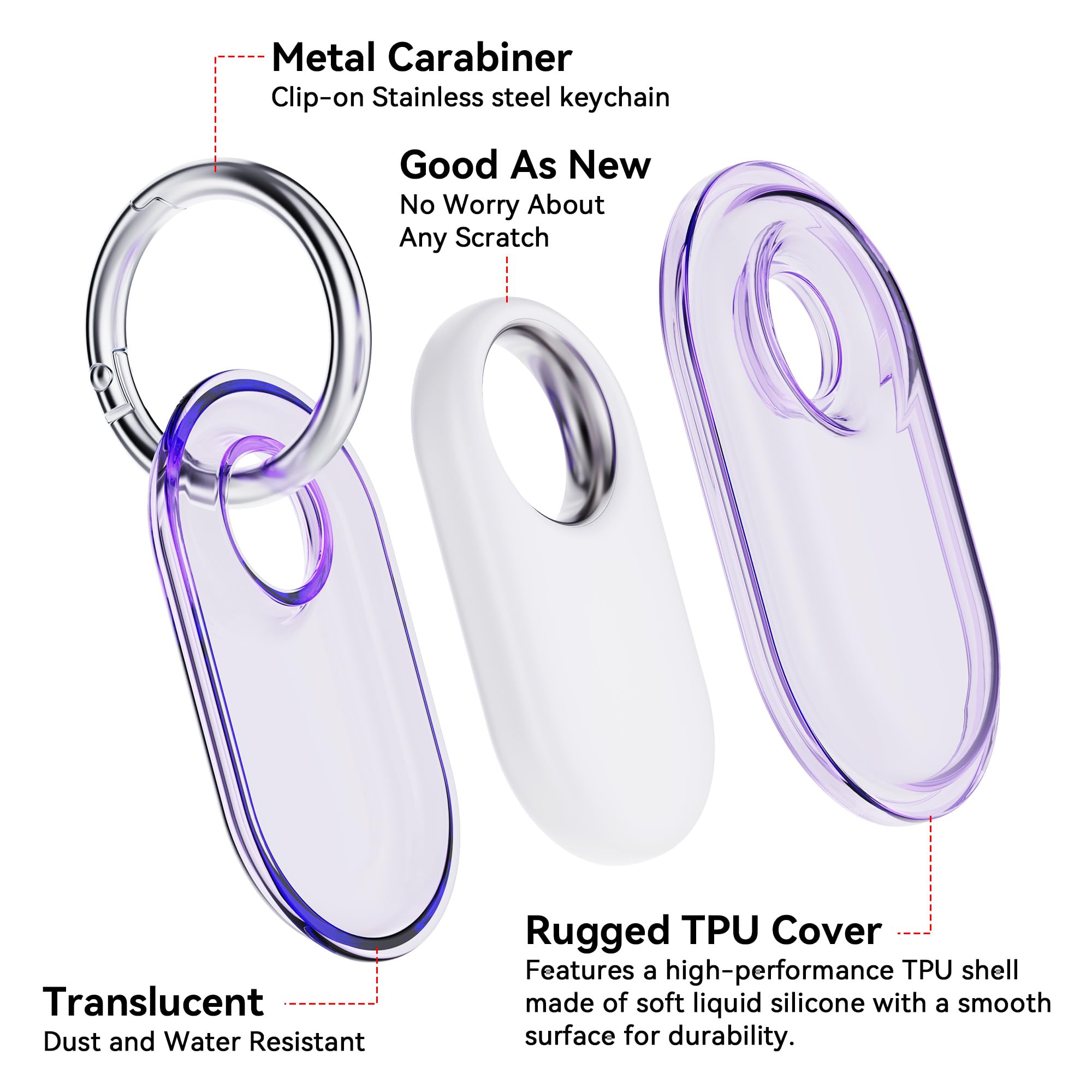 4 Pack For Samsung Smart Tag 2 Case With Key Ring, Full Wrapped Ipx8 Waterproof Tpu Cover For Galaxy Smarttag2, Anti Scratch Pro