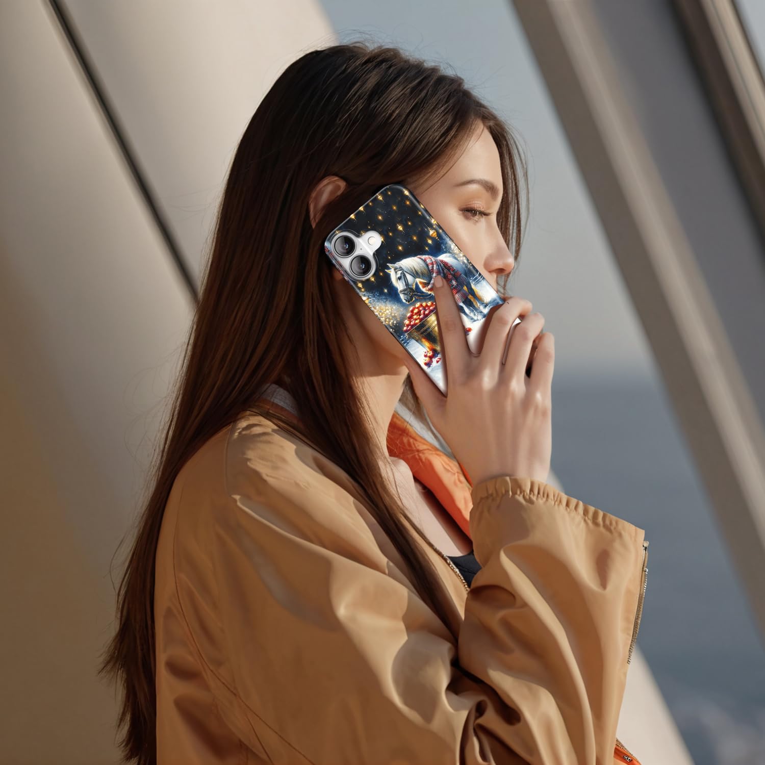 Dorismax Christmas Phone Case For Iphone 16 Plus - Wireless Charging Compatible - Dual-Layer Shell + Silicone Cover - Protective