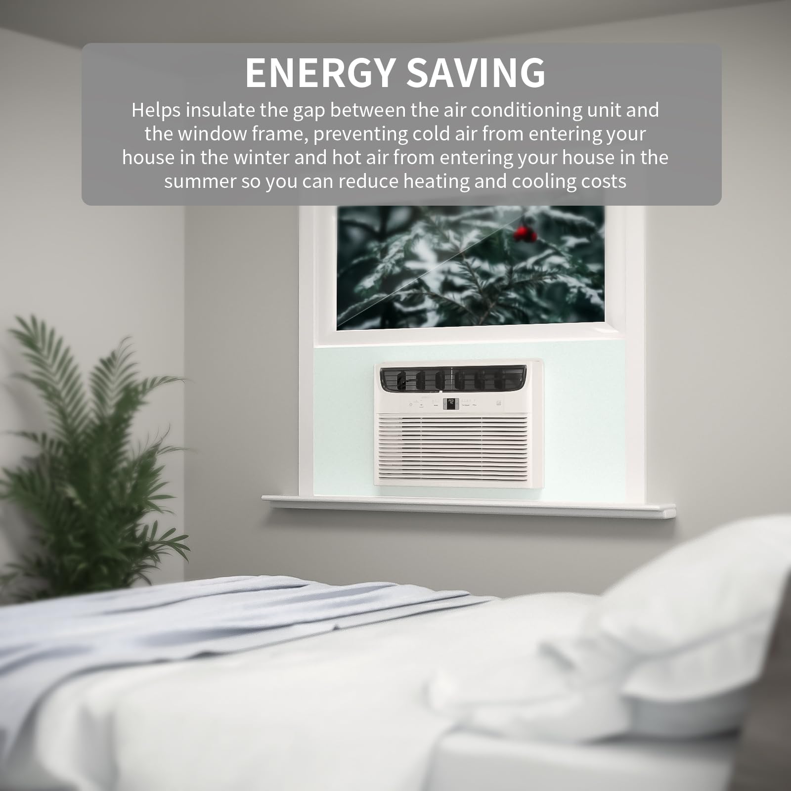 Window Air Conditioner,Side Insulated Foam Panel Sbr001White, Summer/Winter Heat And Draft Insulating,Two Piece Panels Window Se