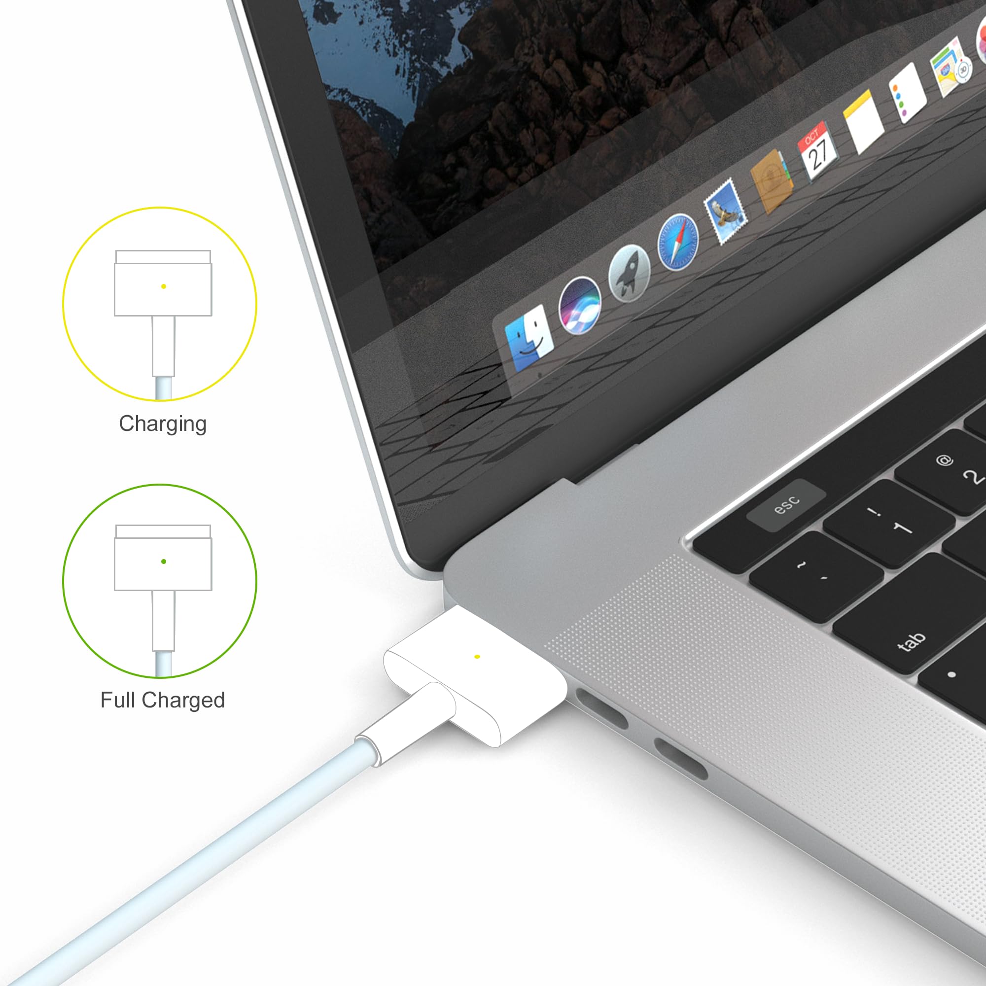 Mac Book Pro 2015 Charger 85W Ac Fast 2T Tip Connector Power Adapter Compatible With A1466 A1278 Mac Book Pro Air 17/15/13 Inch