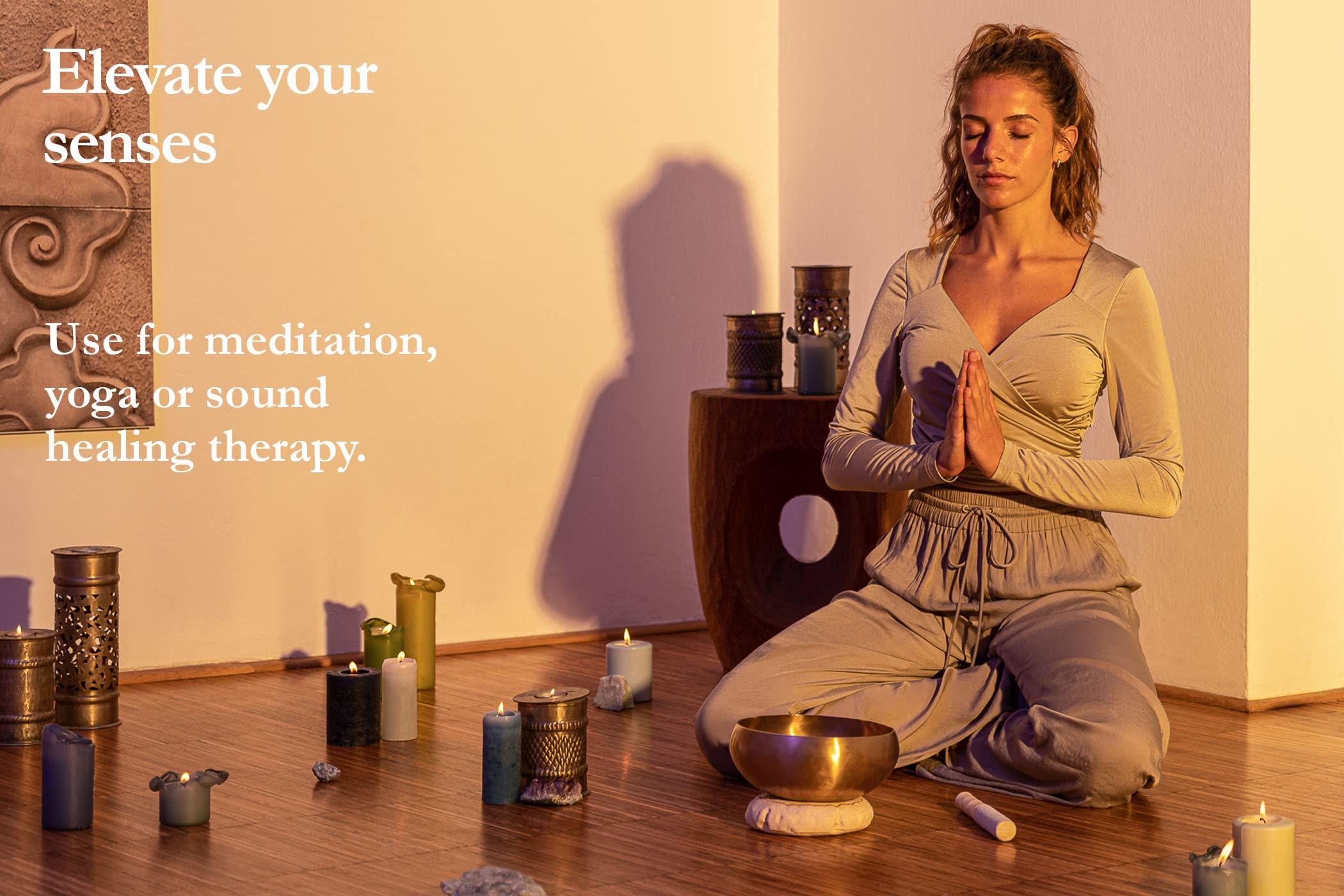 Singing Bowl Resonant Mallet Striker, Leather Finish With Wood Body   Made In India   For Meditation, Sound Healing Therapy And