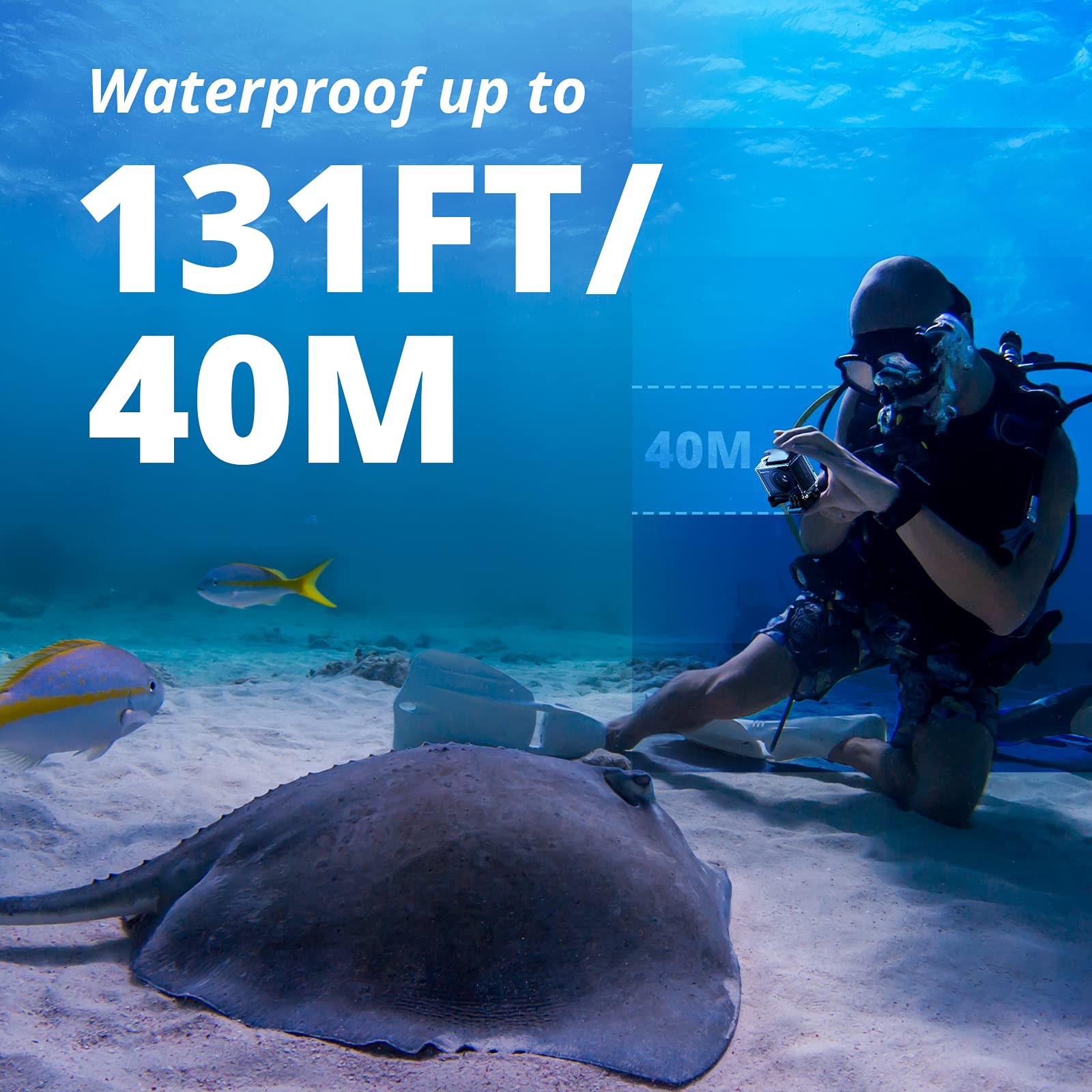 Akaso Brave 4 Pro 4K30Fps Action Camera - 131Ft Underwater Camcorder Waterproof Camera With Touch Screen Advanced Eis Remote Con