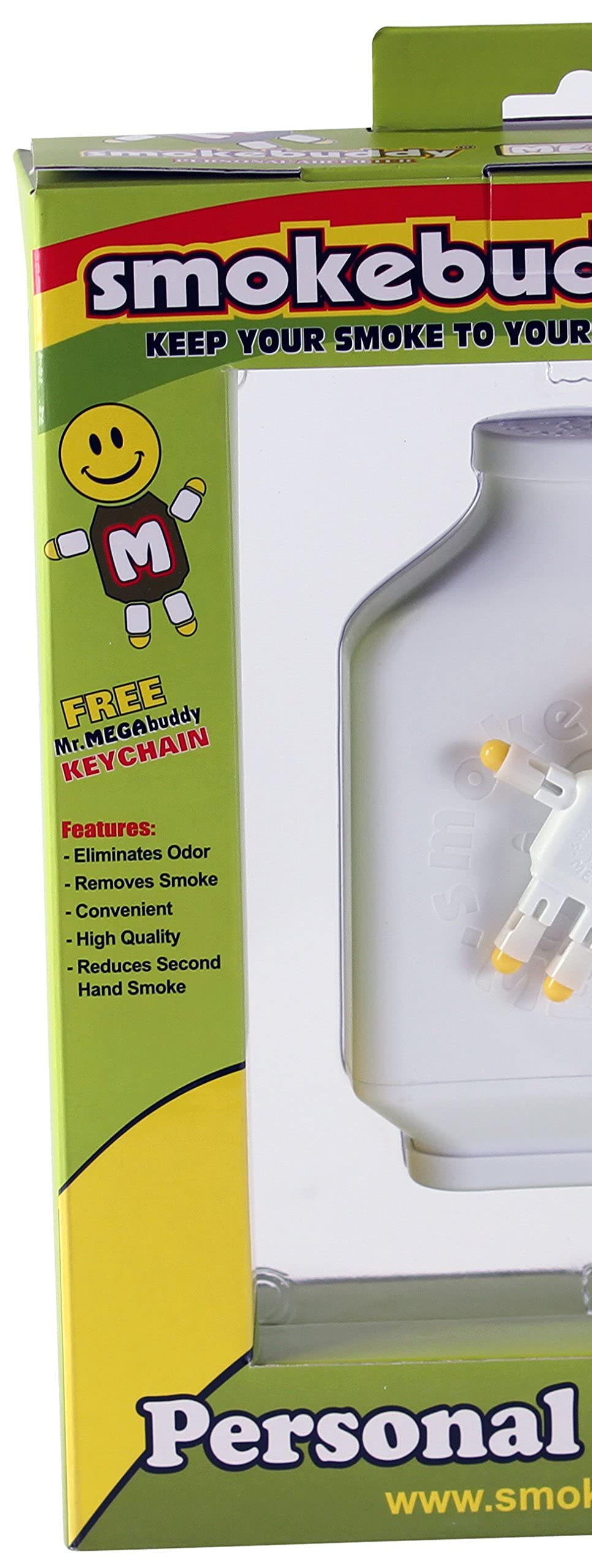 Smokebuddy Mega Personal Air Purifier - White, Large Odor Eliminator Filter for Smoke and Odors