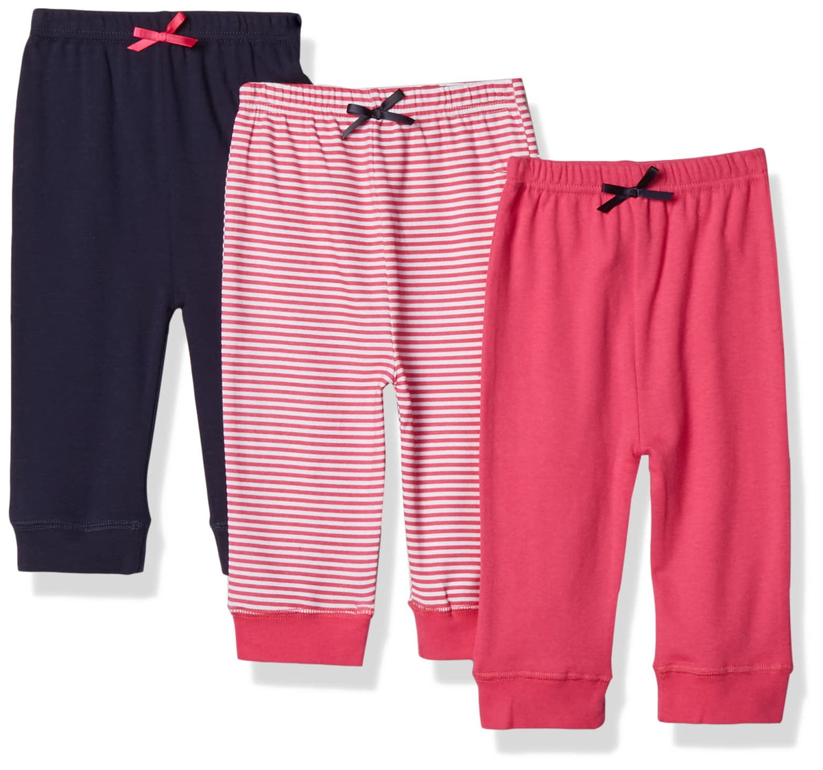 Luvable Friends Unisex Baby Cotton Pants, Girl Black Stripe, 9 12 Months