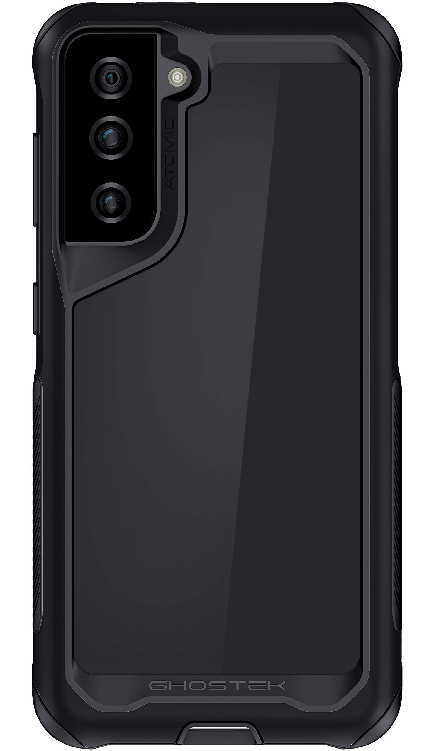 Ghostek Atomic Slim Samsung Galaxy S21 Case - Heavy Duty Aluminum Bumper Clear Back Cover - Shock-Absorbing Protective Phone Cas