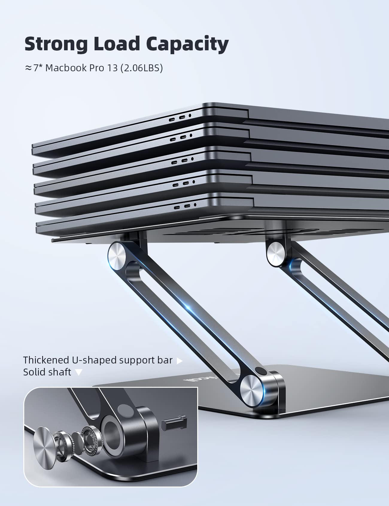 Lamicall Adjustable Laptop Stand, Portable Laptop Riser, Aluminum Laptop Stand For Desk Foldable, Ergonomic Computer Notebook St