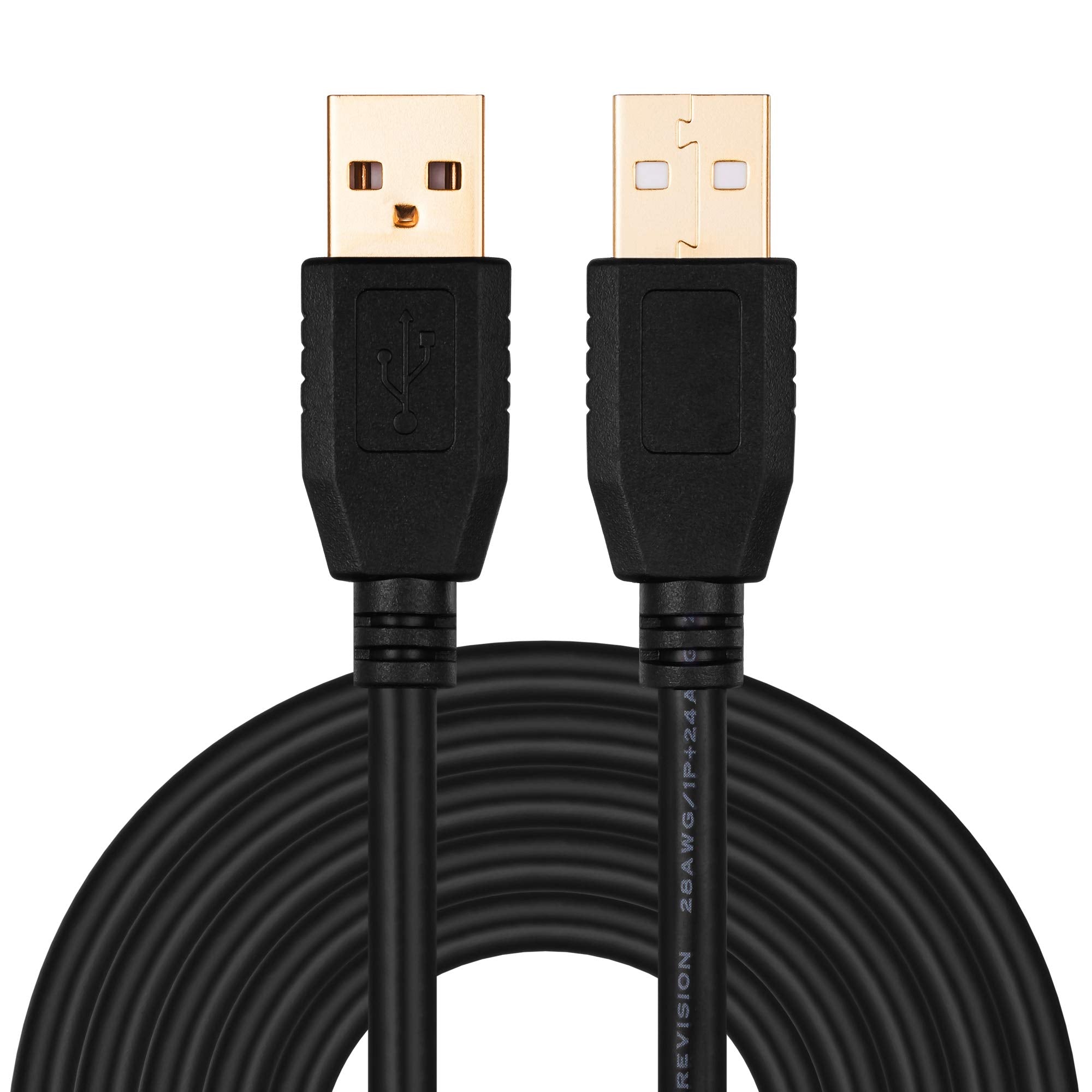 Tan Qy Usb A To A Male Cable 50Ft, Usb To Usb Cable Usb Male To Male Cable Double End Usb Cord With Gold Plated Connector For Ha