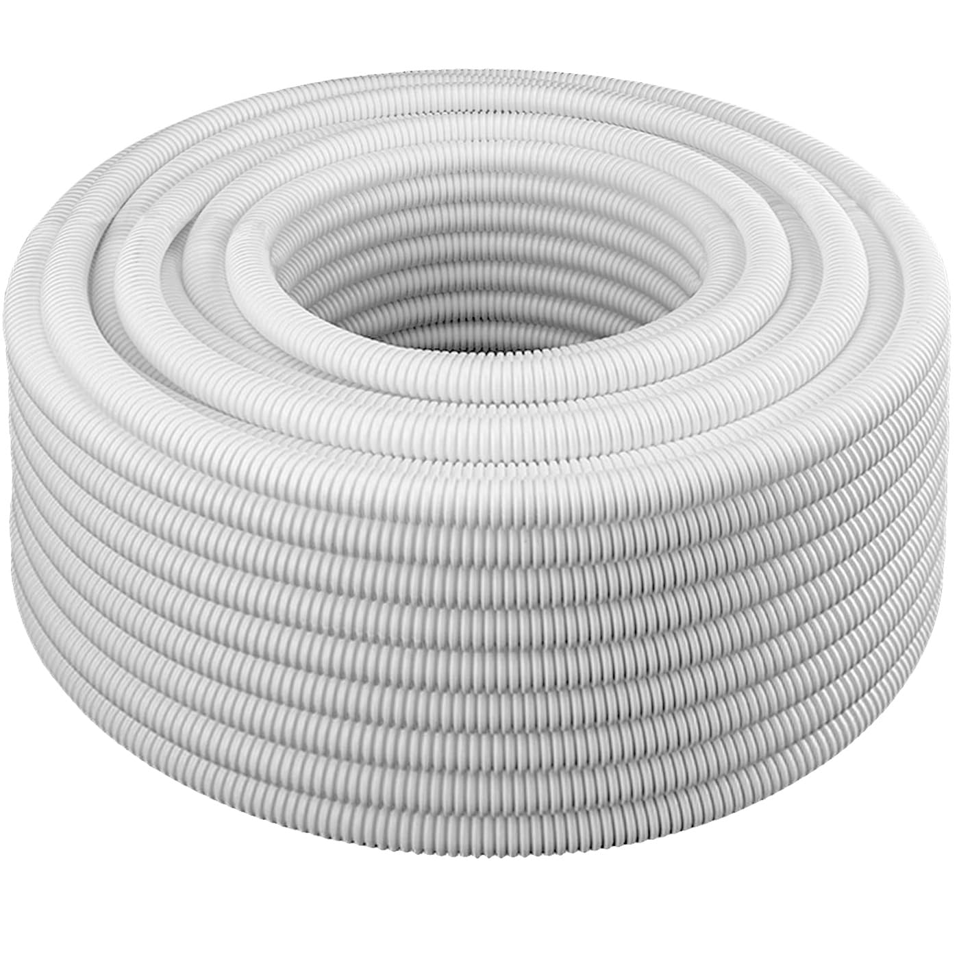 Electriduct 2'' Polypropylene Non Slit Wire Loom Corrugated Flexible Conduit   10 Feet   White