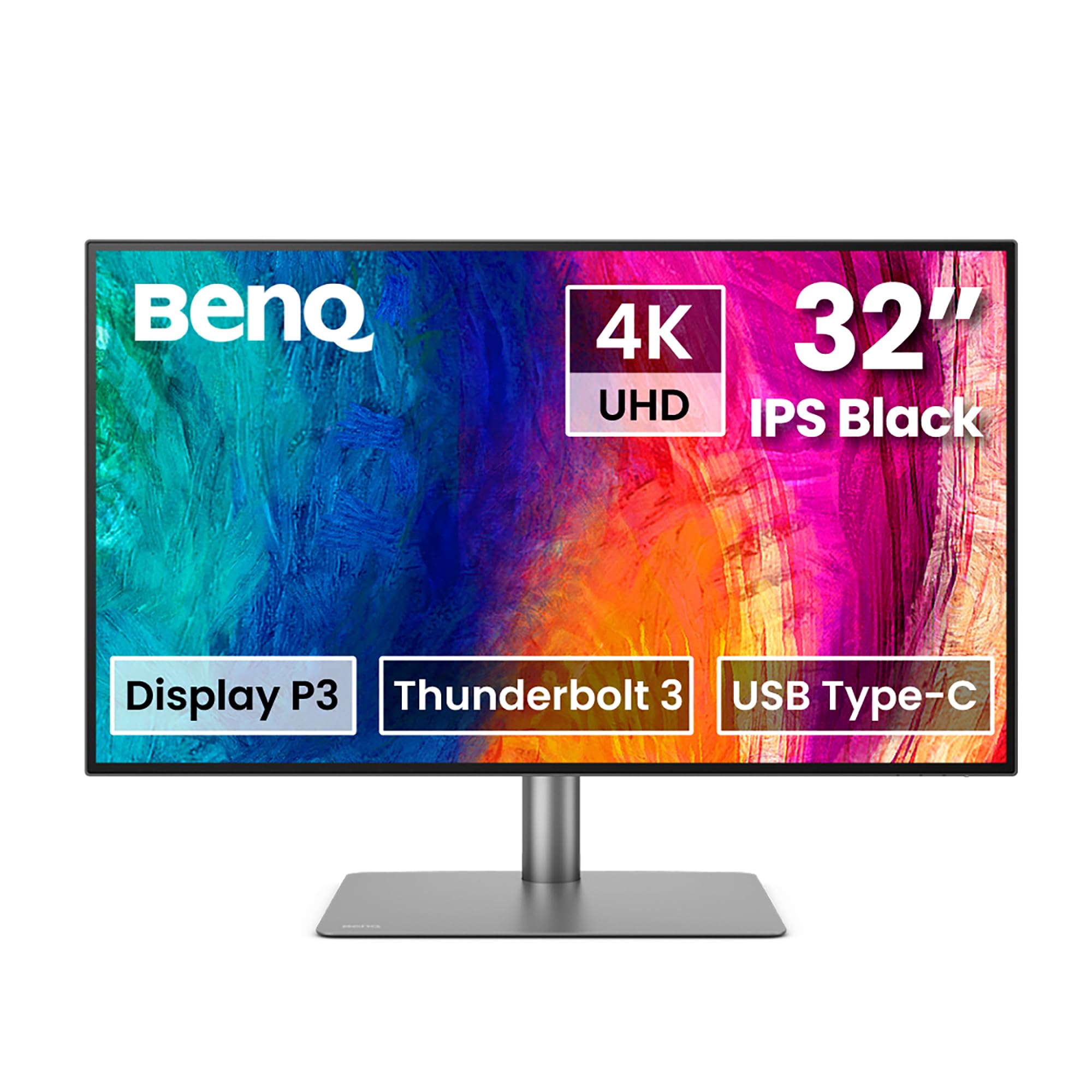 BenQ PD3225U 32 Inch 4K IPS Black UHD Thunderbolt Monitor for MacBook, AQCOLOR, 98% P3, 100% sRGB & Rec.709, DeltaE =2, Factory 