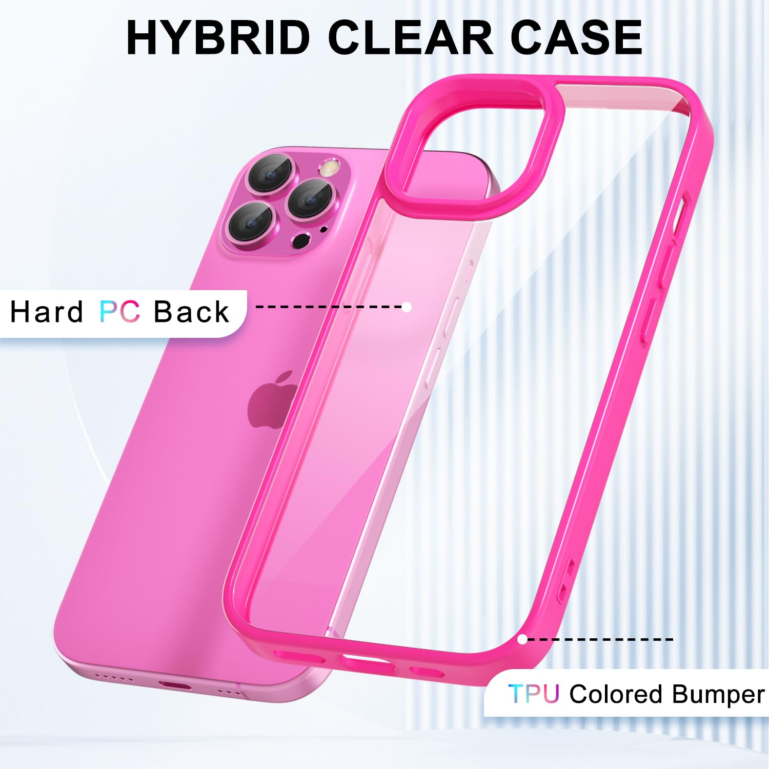 Loeoel For Iphone 12 Pro Case Clear, Transparent Hybrid 12 Pro Case [Hard Plastic & Soft Silicone Bumper] Acrylic Non Yellowing