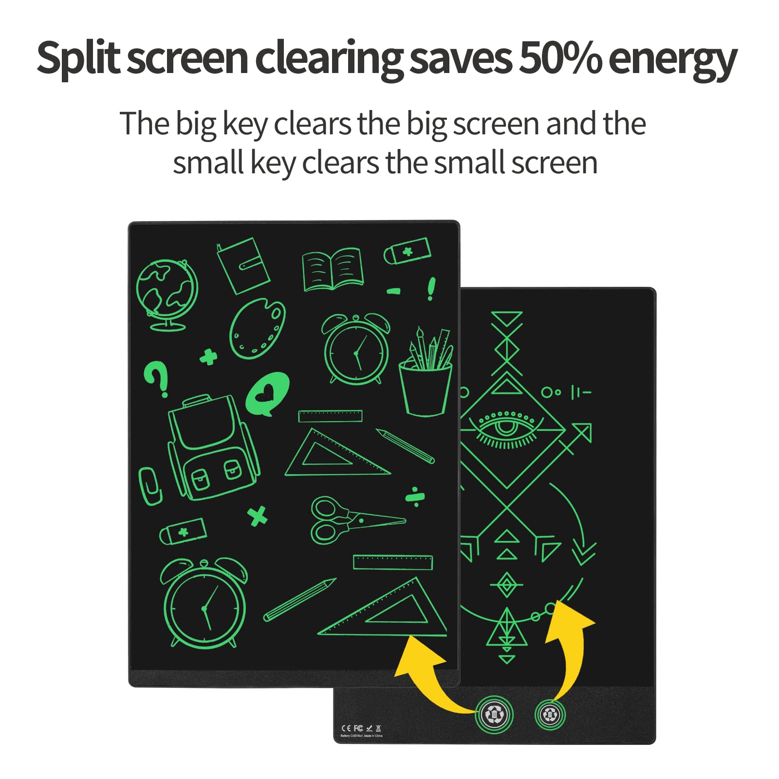 Amoretti Sonnet Lcd Writing Tablet, 11.5In Double Display Erasable Reusable Electronic Drawing Pads, Electronic Scratchpad For K