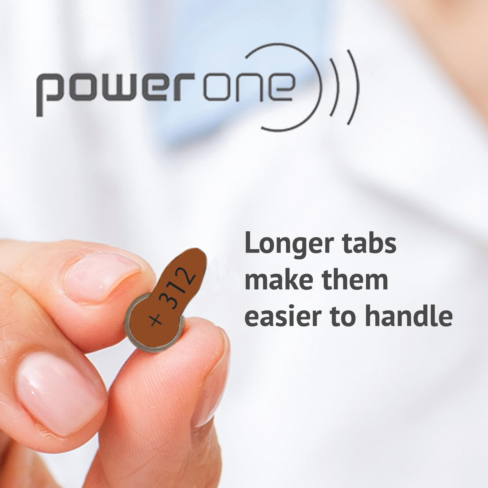 Power One Hearing Aid Batteries Size 312   P312 Battery For Hearing Aid, Long Lasting. Mercury Free 1.45V Zinc Air Hearing Aid B