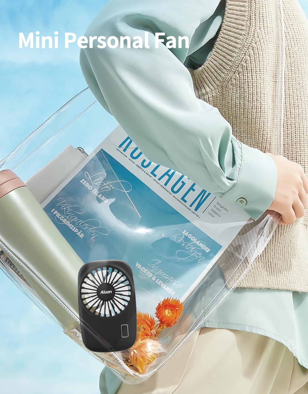 Aluan Handheld Fan Mini Fan Powerful Small Personal Portable Fan Speed Adjustable Usb Rechargeable Cooling For Kids Girls Woman