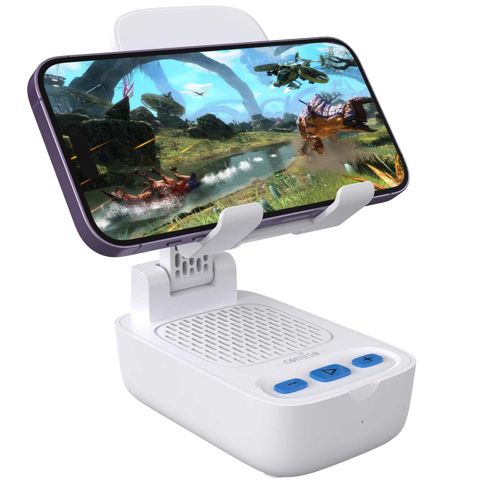 Comiso Gifts For Men Women, From Wife,Cell Phone Stand With Wireless Bluetooth Speaker, Punchy Bass & Hd Stereo Sound Speaker For Home & Outdoors Compatible With Iphone/Ipad/Samsung White