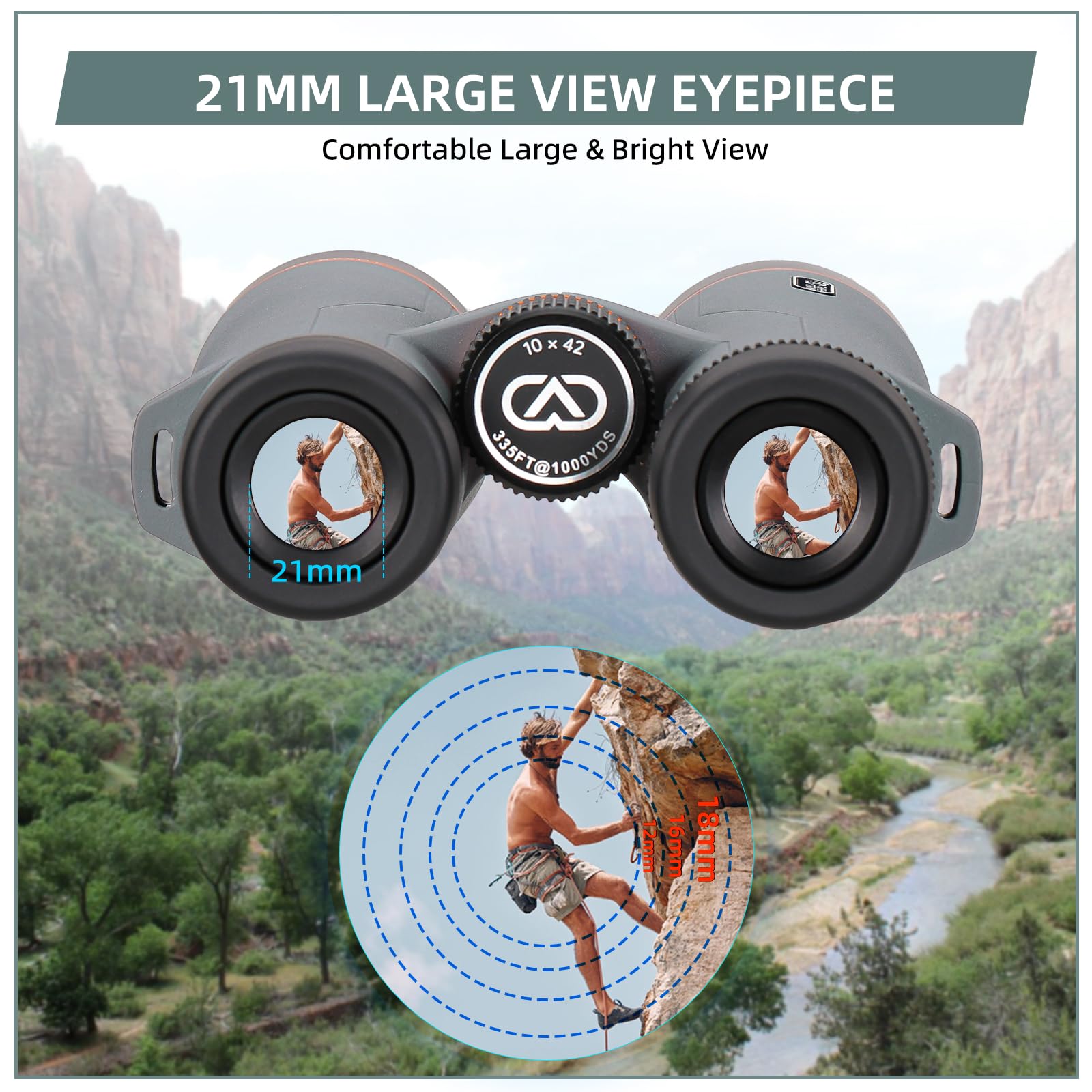 10X42 Ed Binoculars For Adults High Powered With Phone Adapter, Waterproof Binoculars With Ed Lenses, Super Bright Clear For Bir