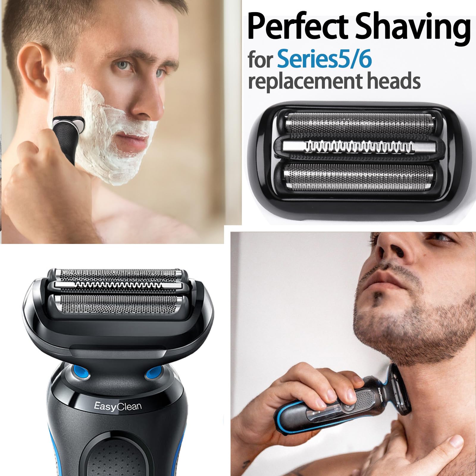 Frasam 53B Series 5 Series 6 Shaving Replacement Heads For Braun S5 S6 Eletric Shavers (New Gens), Compatible With Braun 6020S,