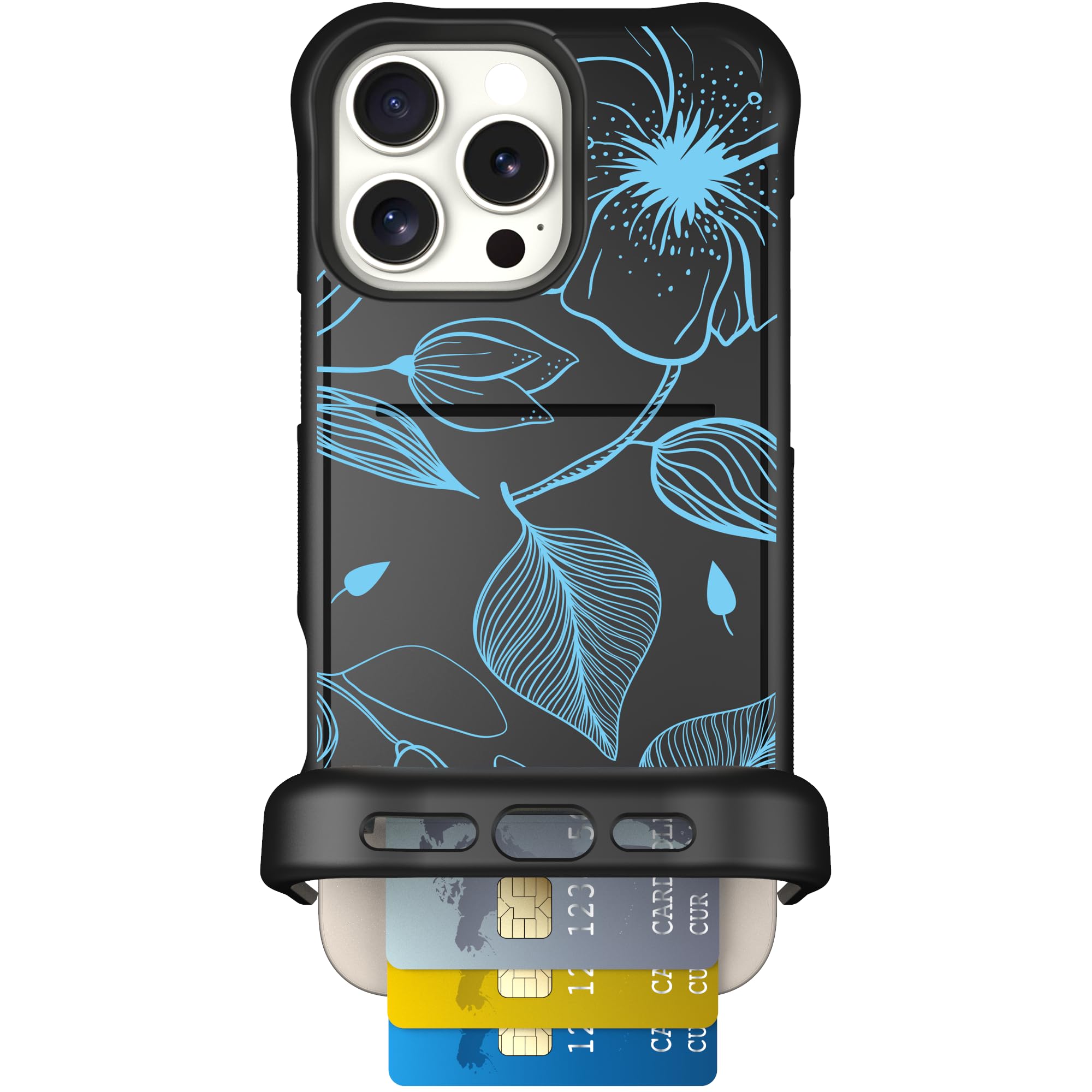 Scooch for iPhone 16 Pro Max Case with Card Holder, Wingmate Wallet Case with Hidden Card Slot and RFID Protection, Holds 3 to 4