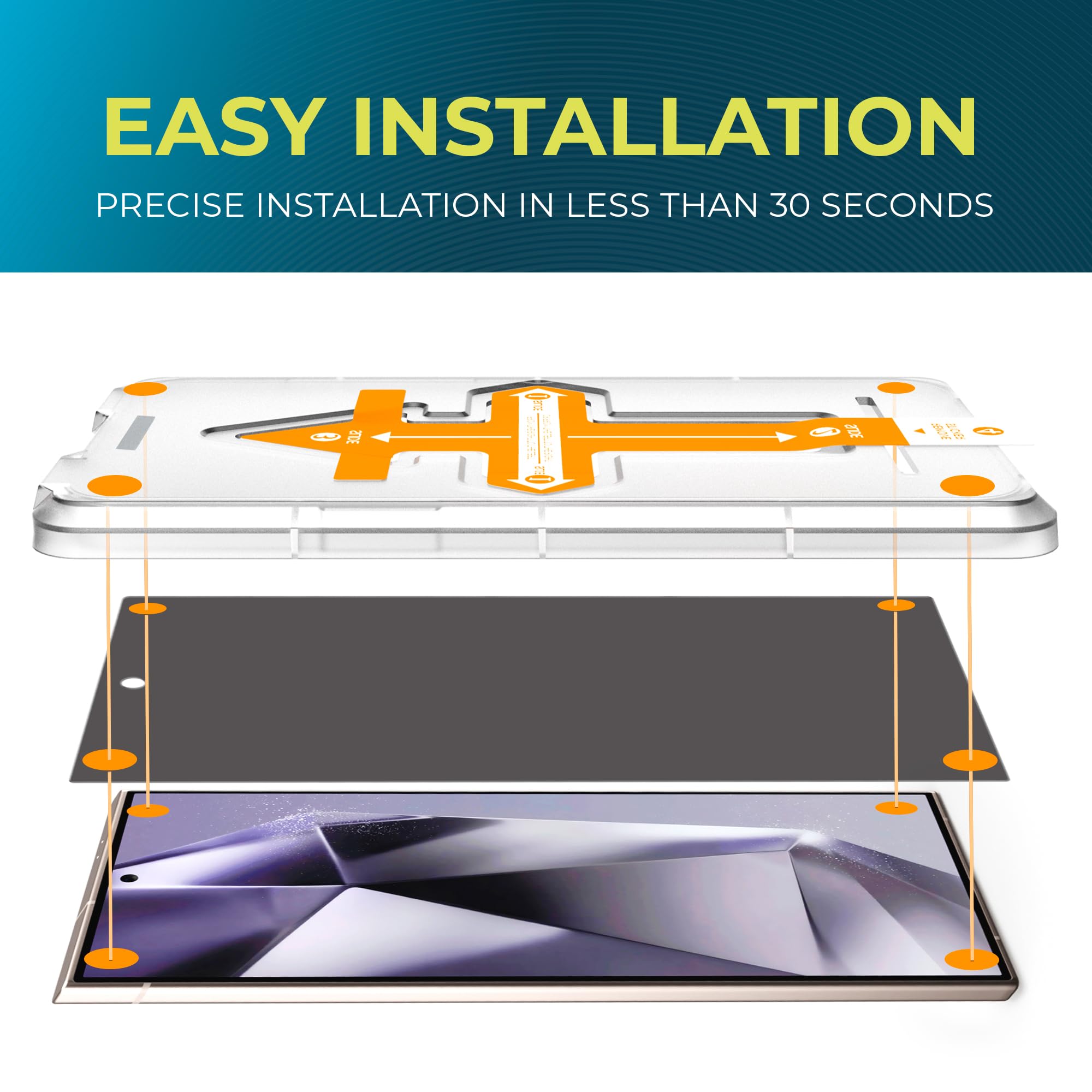 Power Theory Compatible With Samsung Galaxy S24 Ultra Privacy Screen Protector Tempered Glass [Ultra 9H Hardness], 2 Pack, Anti