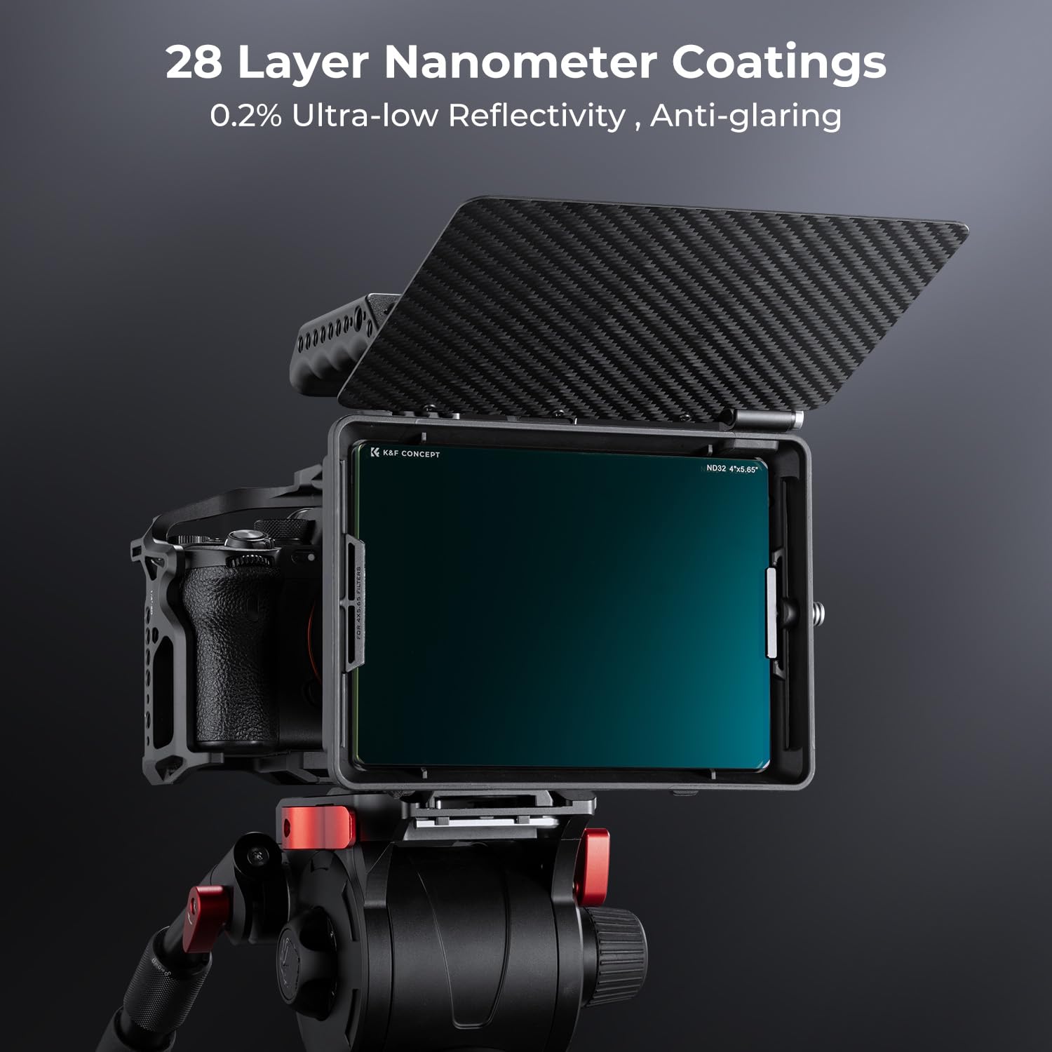 K&F Concept 4'' X 5.65'' Square Nd1.5 (5 Stops) Filter Cinema Neutral Density Filter Compatible With Tilta, Smallrig Matte Box U