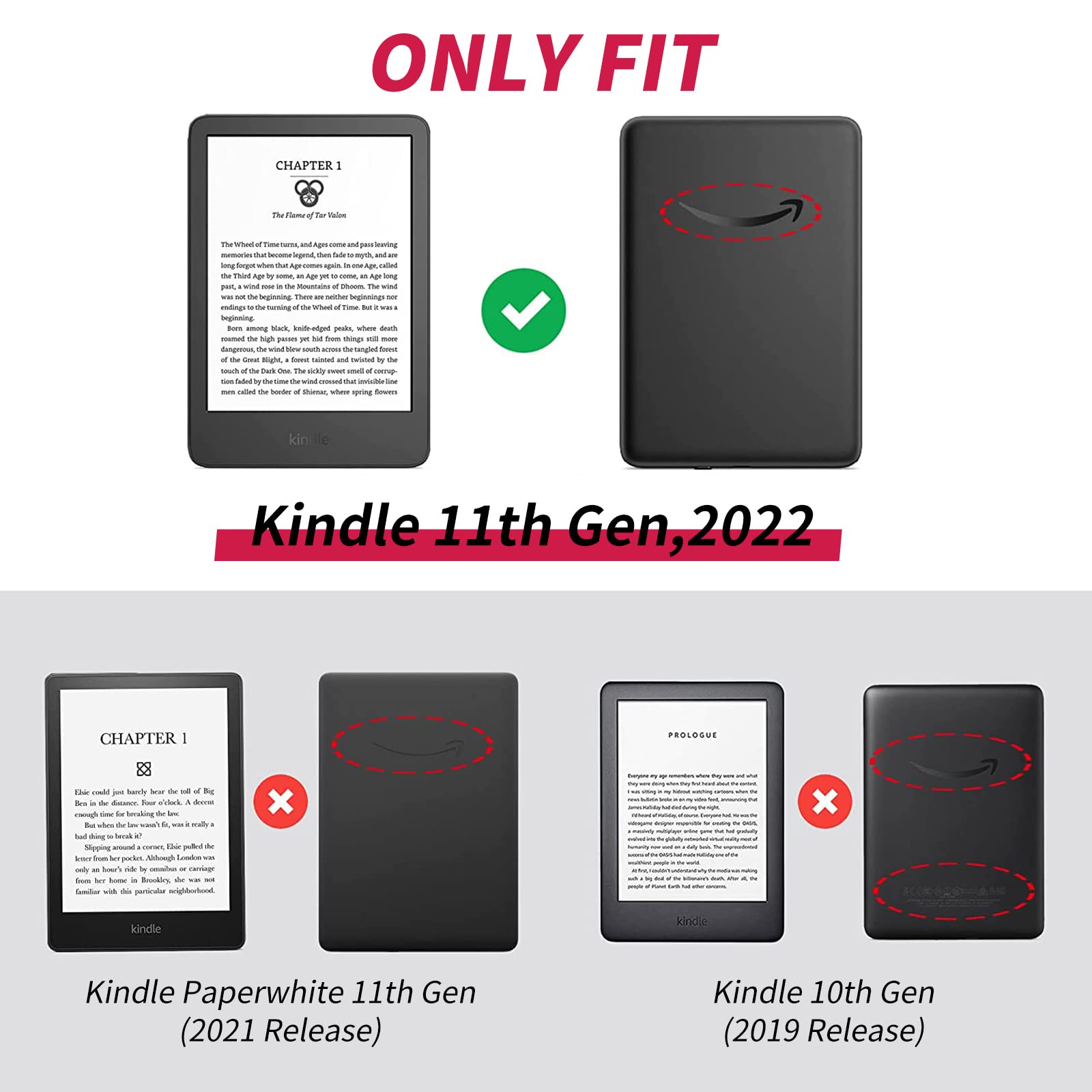 Bfserobj Case For All New Kindle 2022 Release Lightweight Smart Case Pu Leather Adjustable Stand Protective Cover With Auto Wake