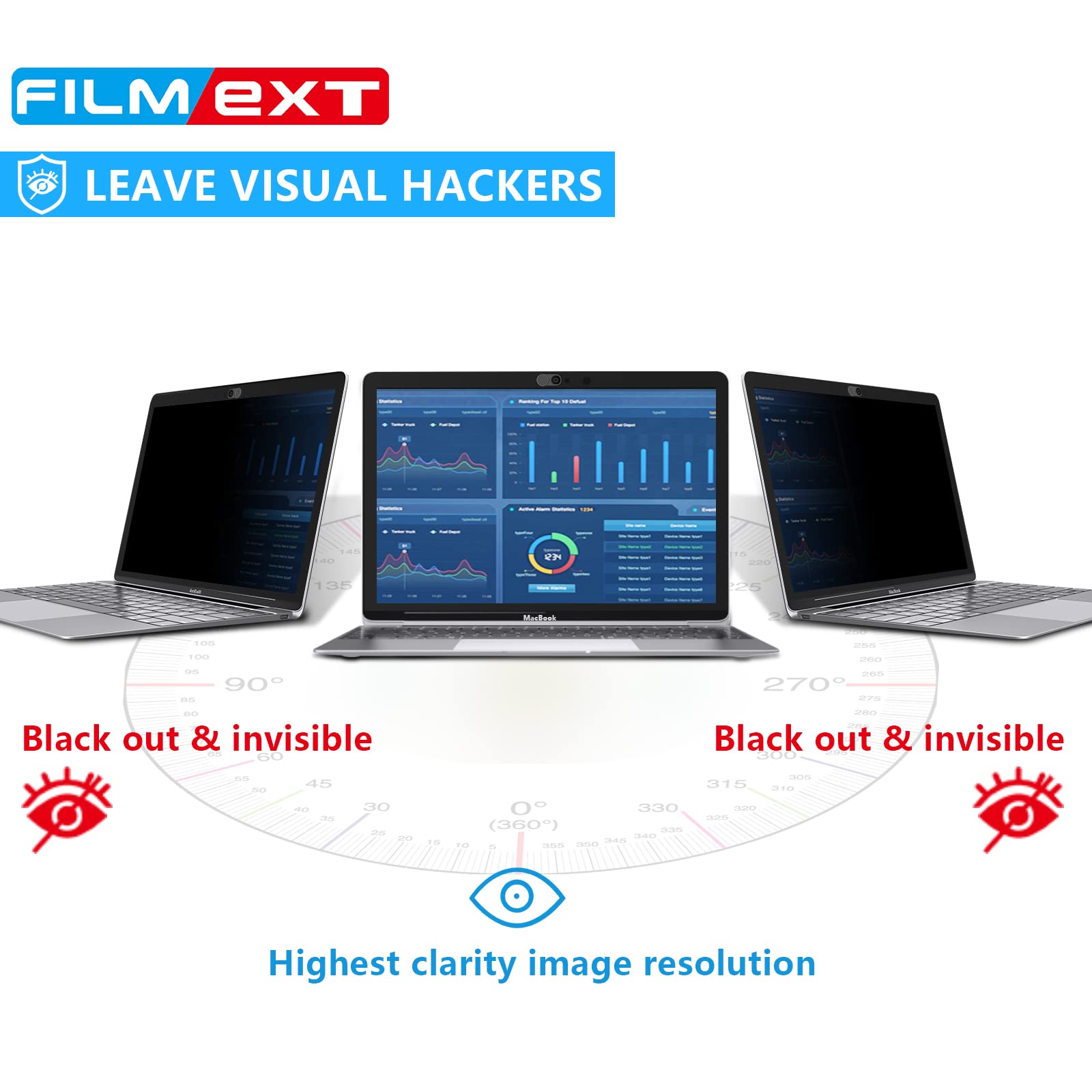 For Macbook Pro 13 Inch,Macbook Air 13.3 Inch Removable Hd Privacy Screen Protector Filters, Bubble Free Design,Webcam Cover Sli