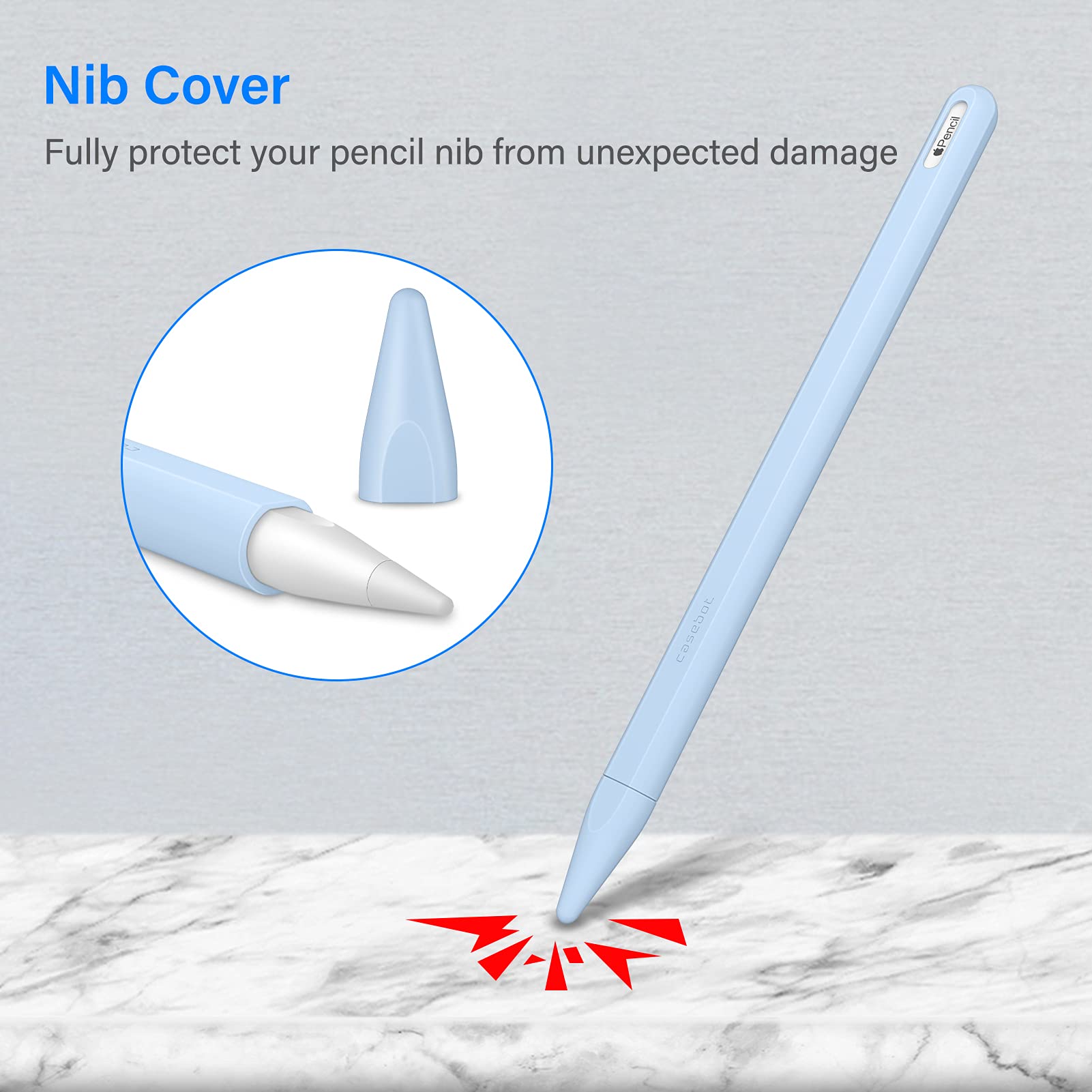 Fintie Silicone Sleeve For Apple Pencil Pro & Apple Pencil 2Nd Generation, Light Pen Skin Case Cover Soft Protective Pencil Grip