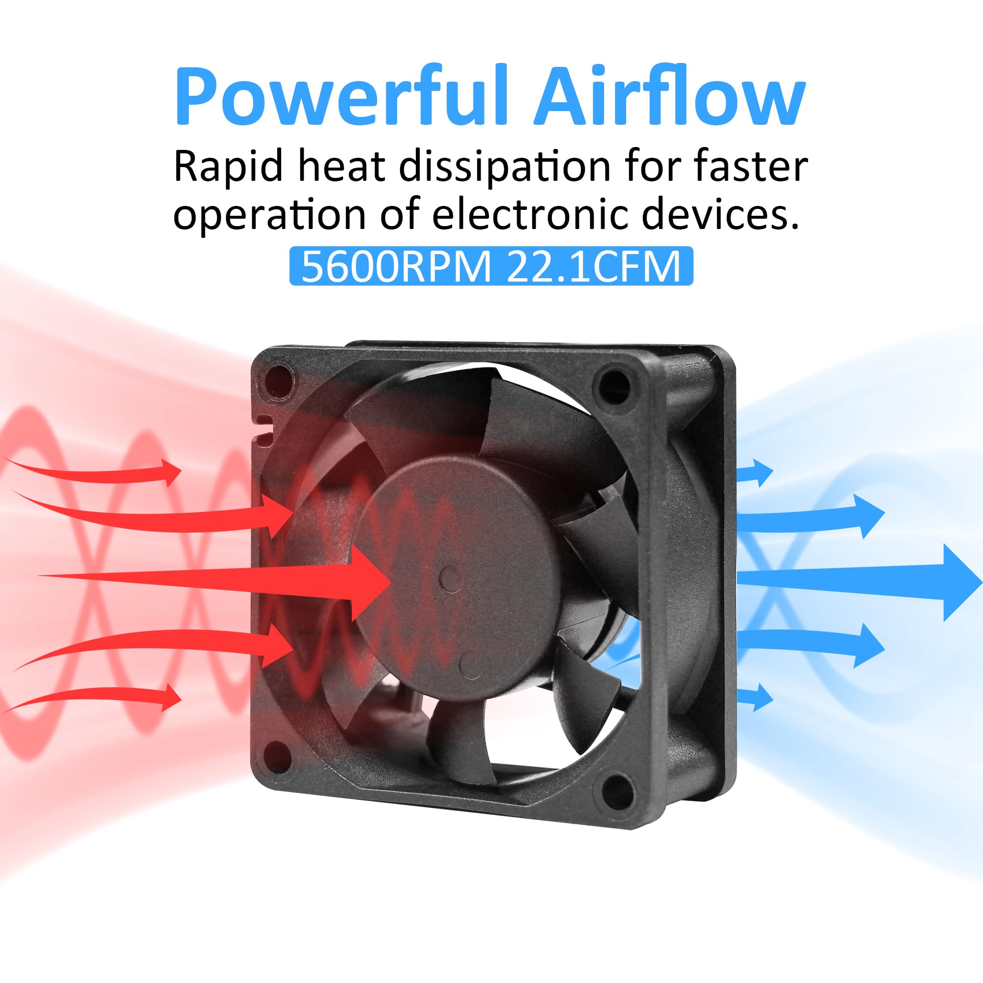 60Mm 12V Dc Cooling Fan   Panomounts Cf6025 High Airflow 60Mm 25Mm 12V 2Pin Amp Fans For Car Audio Vent Cooling Fan Low Noise 5600Rpm 2 Pack