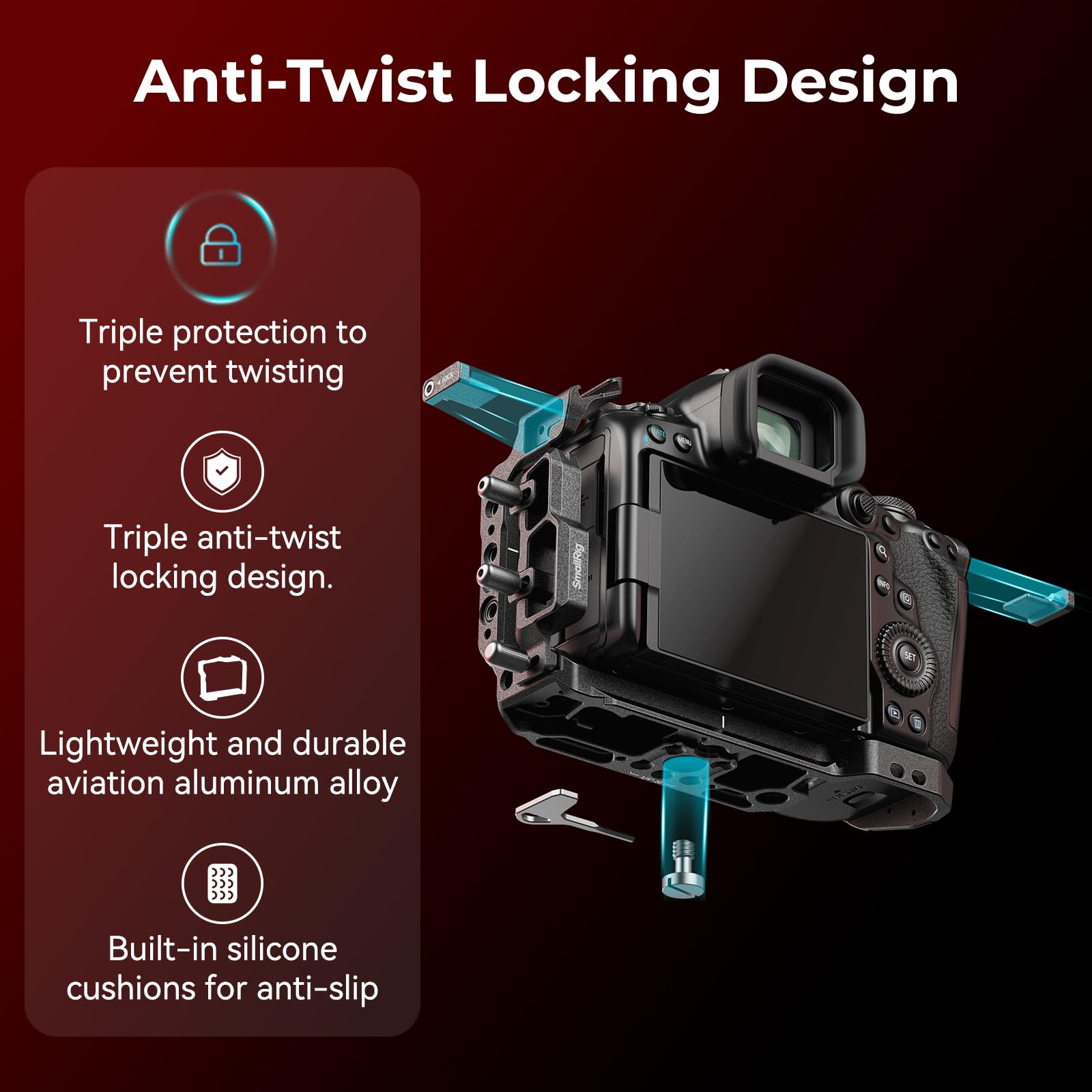 Smallrig Black Mamba Camera Cage For Canon R5 Mark Ii, Aluminum Alloy Camera Rig With Cold Shoe, 1/4-20 & 3/8-16 Threaded Ho