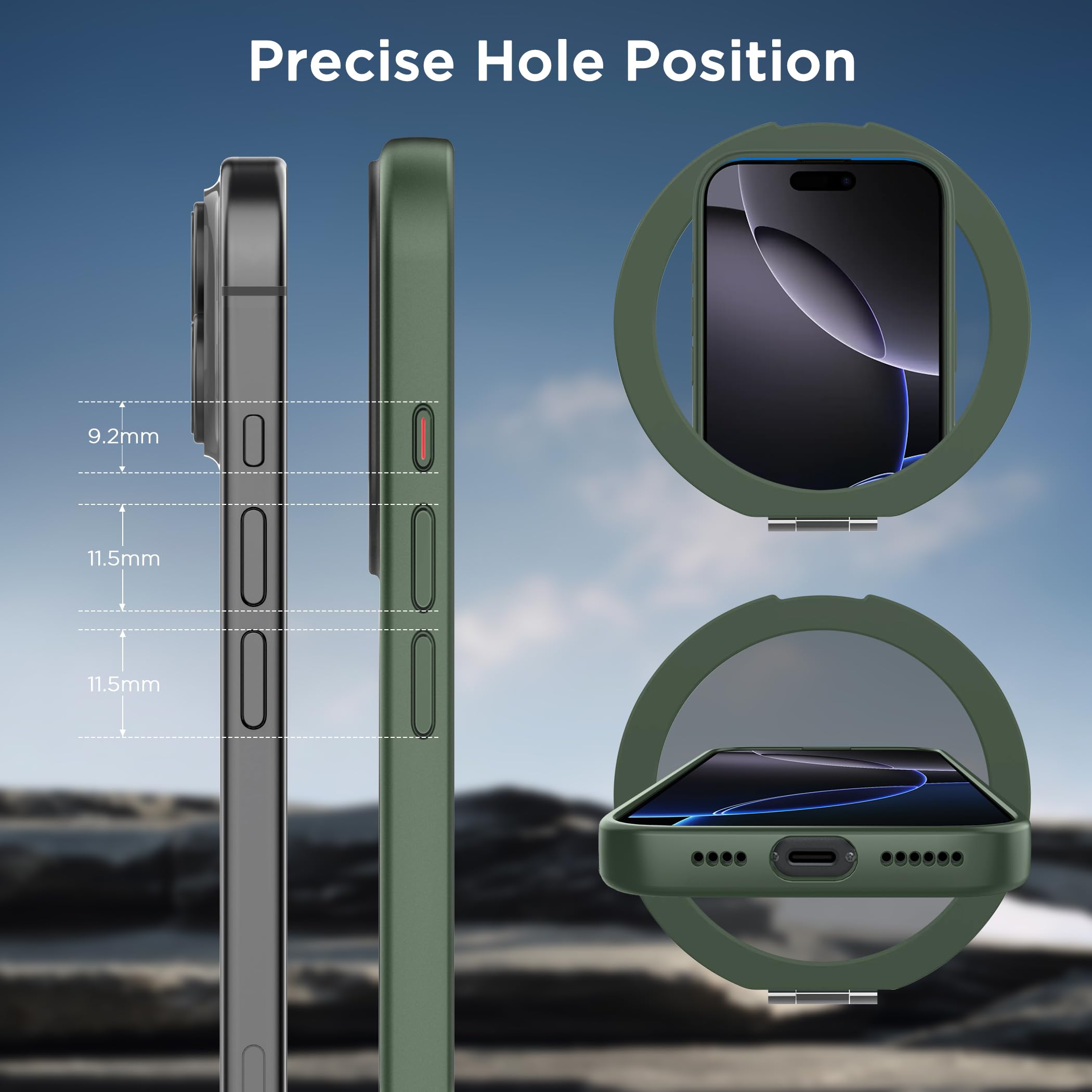 Cacoe Magnetic Case For Iphone 16 Pro Max 6.9 Inch With 360 Rotatable Ring Stand, Compatible With Magsafe Car Phone Mount, Cases