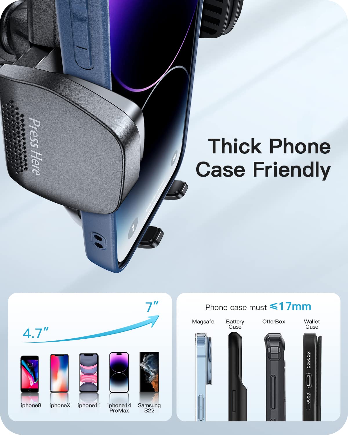 Apps2Car Car Phone Holder Mount Gooseneck Dashboard Windshield Suction Cup Phone Mount Anti-Shake Stabilizer Phone Car Cradle Co