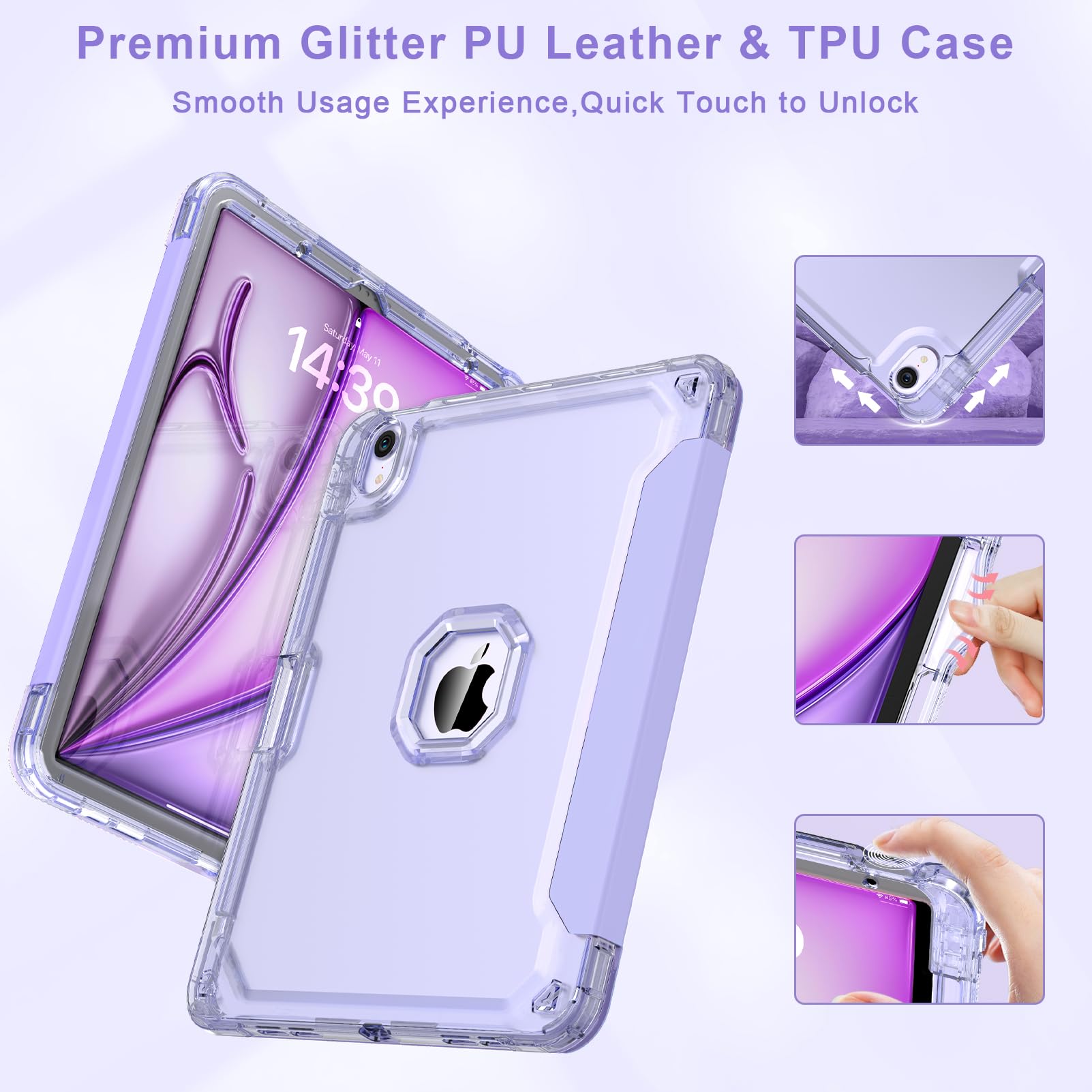 Sevrok Ipad 10Th Generation Case 2022 10.9 Inch With Pencil Holder, Soft Leather Trifold Stand Magnetic Smart Cover With Clear T