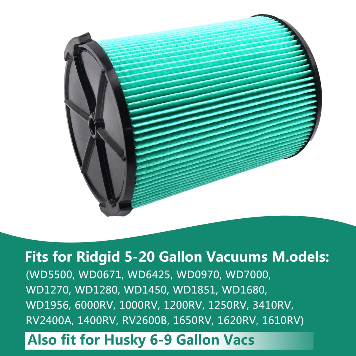 VF6000 5lagiger Ersatzfilter für Ridgid Shop Vac 520 Gallonen NassTrockensauger WD5500 WD0671 WD6425 WD7000 WD1280 WD1851 WD1680 WD1956 RV2400A 1400 RV RV2600B, passend für Husky Staubsauger mit VF6000 5lagiger Ersatzfilter für Ridgid Shop Vac 520 Gallonen NassTrockensauger WD5500 WD0671 WD6425 WD7000 WD1280 WD1851 WD1680 WD1956 RV2400A 1400 RV RV2600B, passend für Husky Staubsauger mit