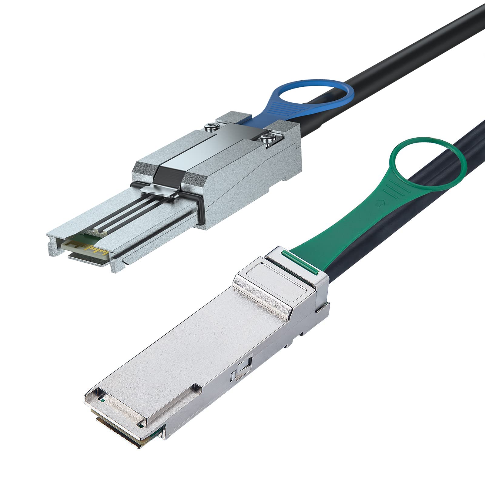 Ipolex Qsfp(Sff 8436) To Minisas(Sff 8088) Ddr Hybrid Sas Cable For Netapp, Passive, Up To 10 Gbps, 100 Ohm, 2 Meter(6.5Ft)