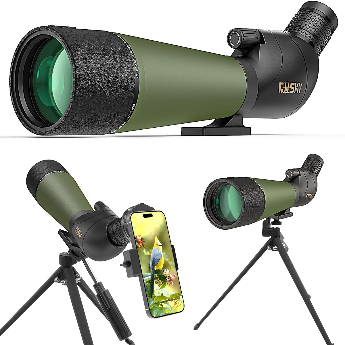 Gosky Updated 20 60X80 Spotting Scopes With Tripod, Carrying Bag And Quick Phone Holder   Bak4 High Definition Waterproof Spotte