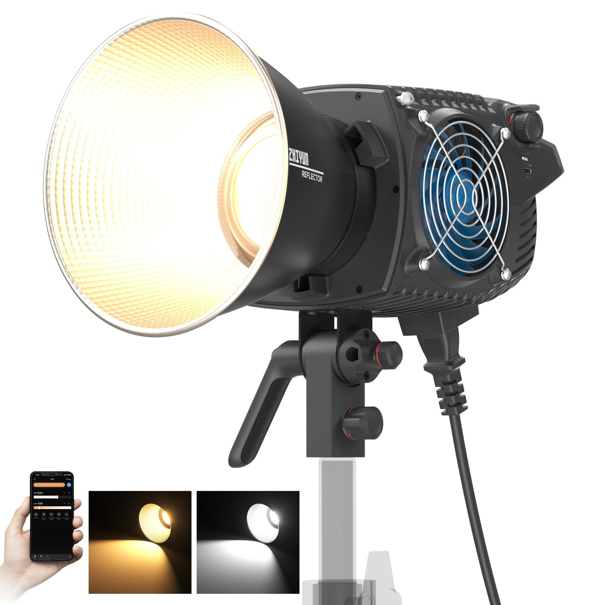 Zhiyun Molus B500 500W Cob Led Video Light 2700K-6500K Cri 95+ Tlci 97+ 76400 Lux/1M App Control 13 Scene Effects Bowens Mount S