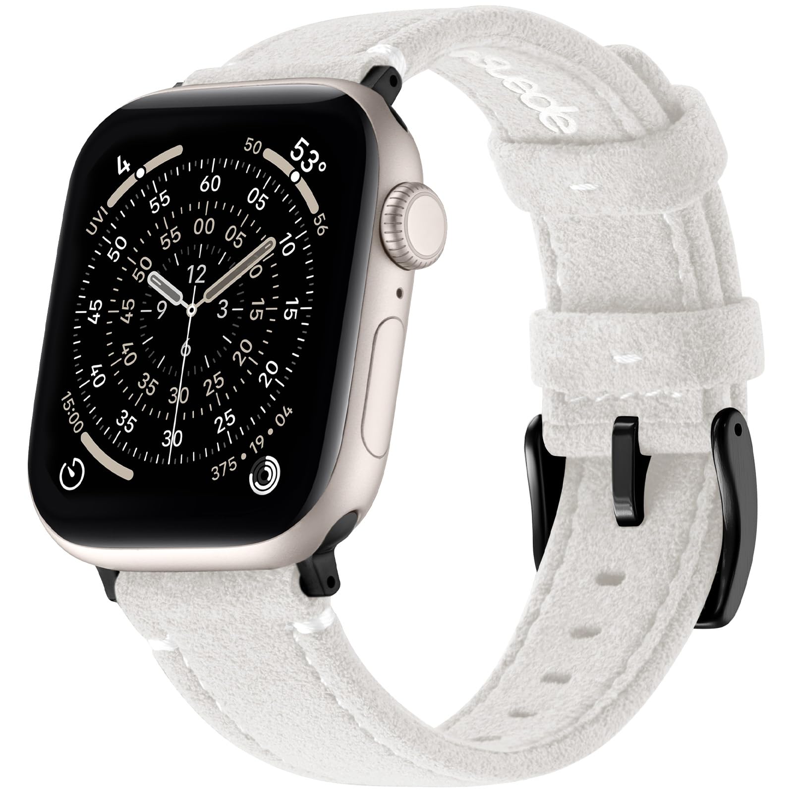 Bandletic Suede Leather Band Compatible with Apple Watch Bands for Women 40mm 38mm 41mm 42mm, Soft Slim Comfortable Breathable R