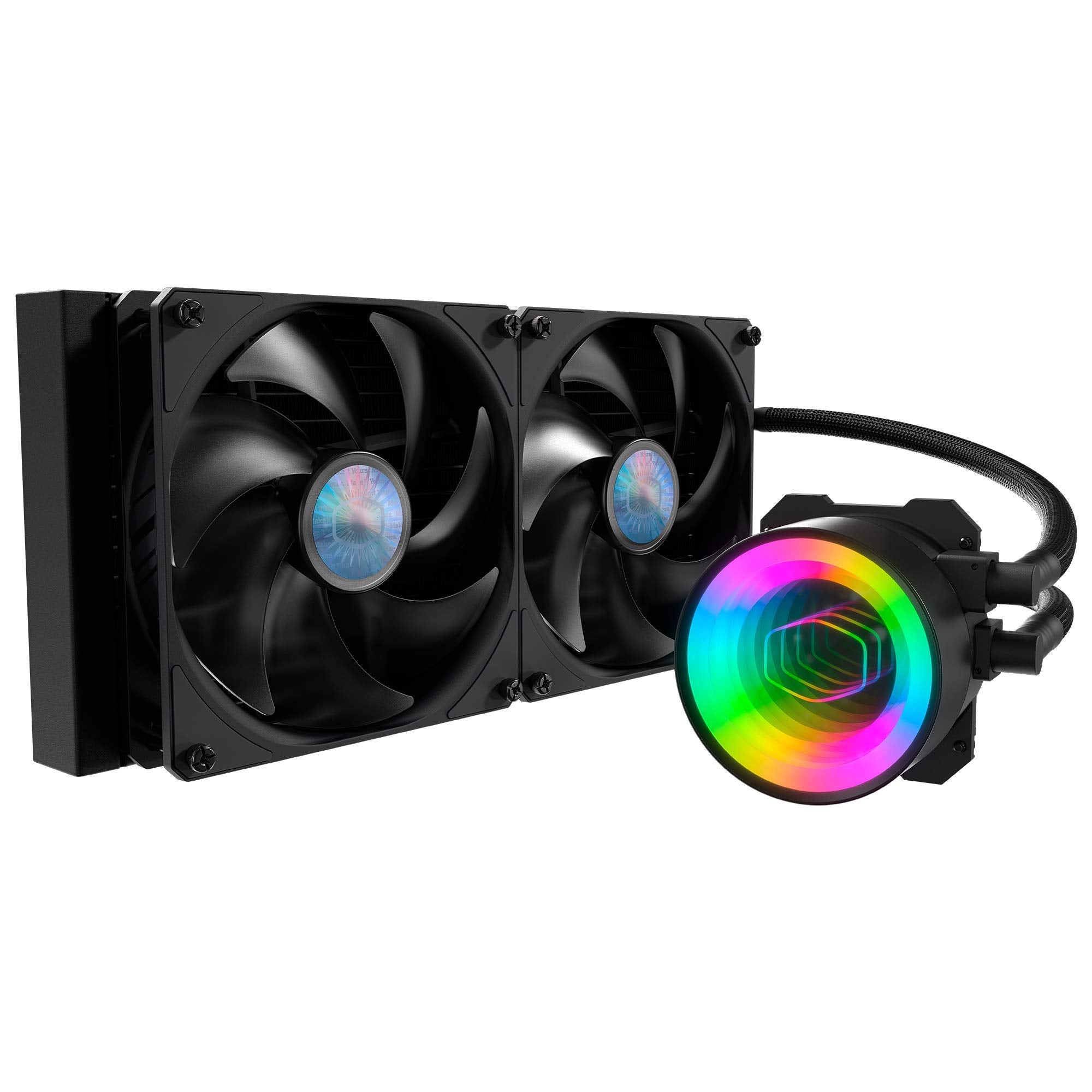 Cooler Master MasterLiquid ML280 Mirror Close-Loop AIO CPU Liquid Cooler, ARGB Mirror Pump, Dual Chamber Pump, SickleFlow 140 PW