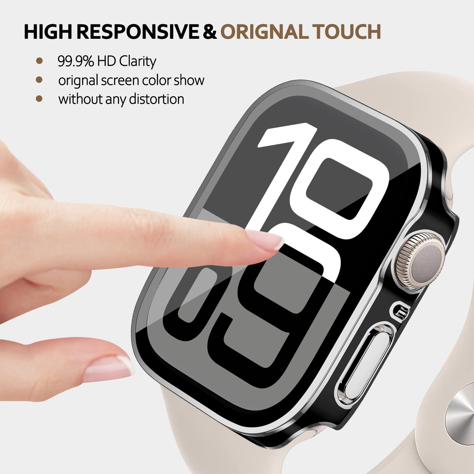 For Apple Watch Case 40Mm,Hard Case With Tempered Glass Screen Protector,Watch Cover For Apple Watch Se 6 5 4 Screen Protector,U