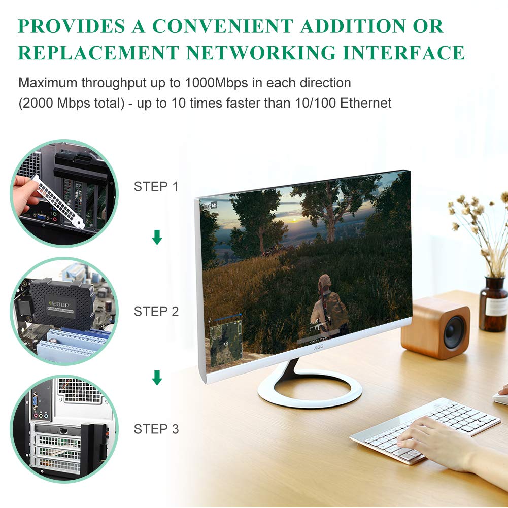 Edup Gigabit Ethernet Pci Express Pci E Network Card 10/100/1000Mbps Rj45 Lan Adapter Converter For Desktop Pc